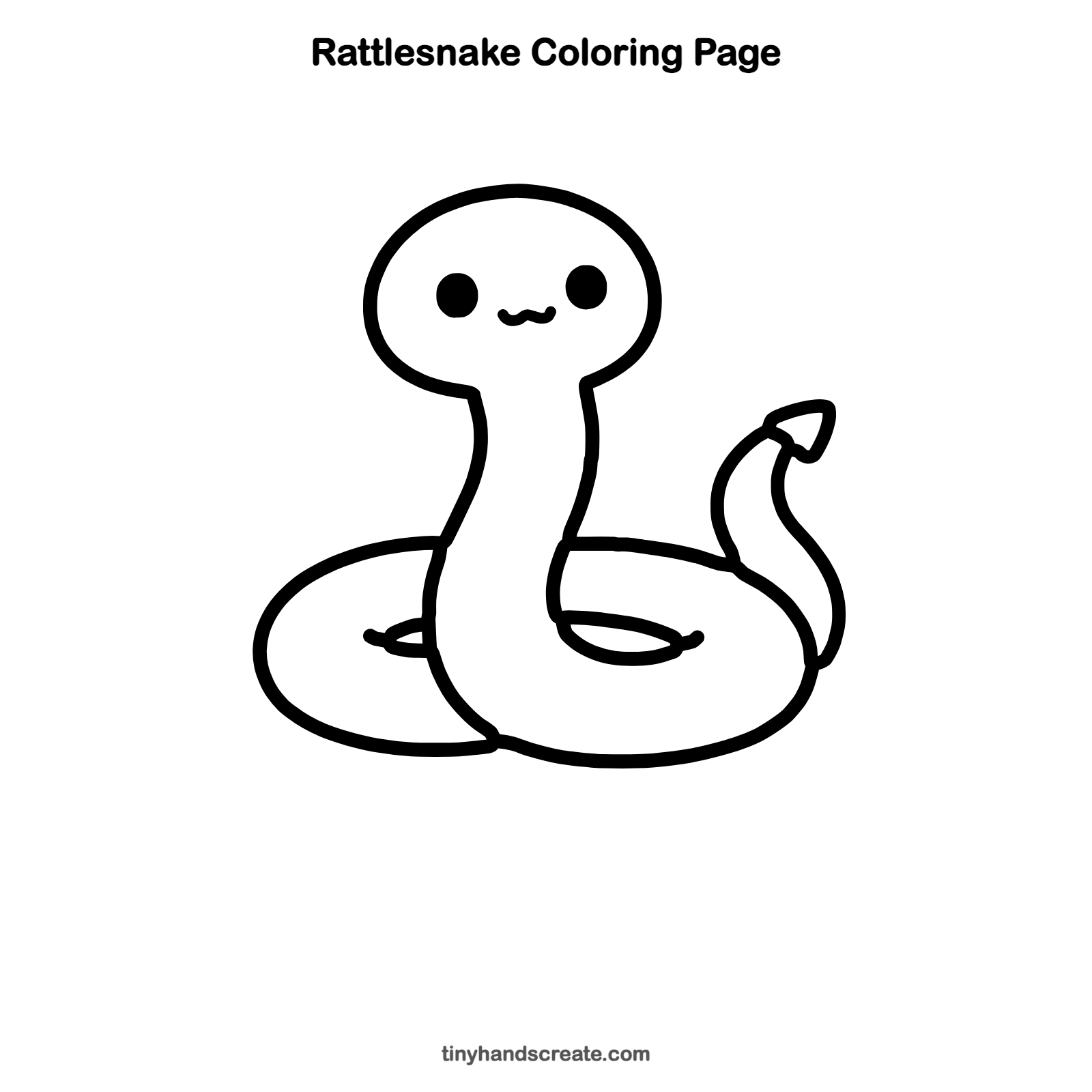 Free printable rattlesnake coloring page for kids