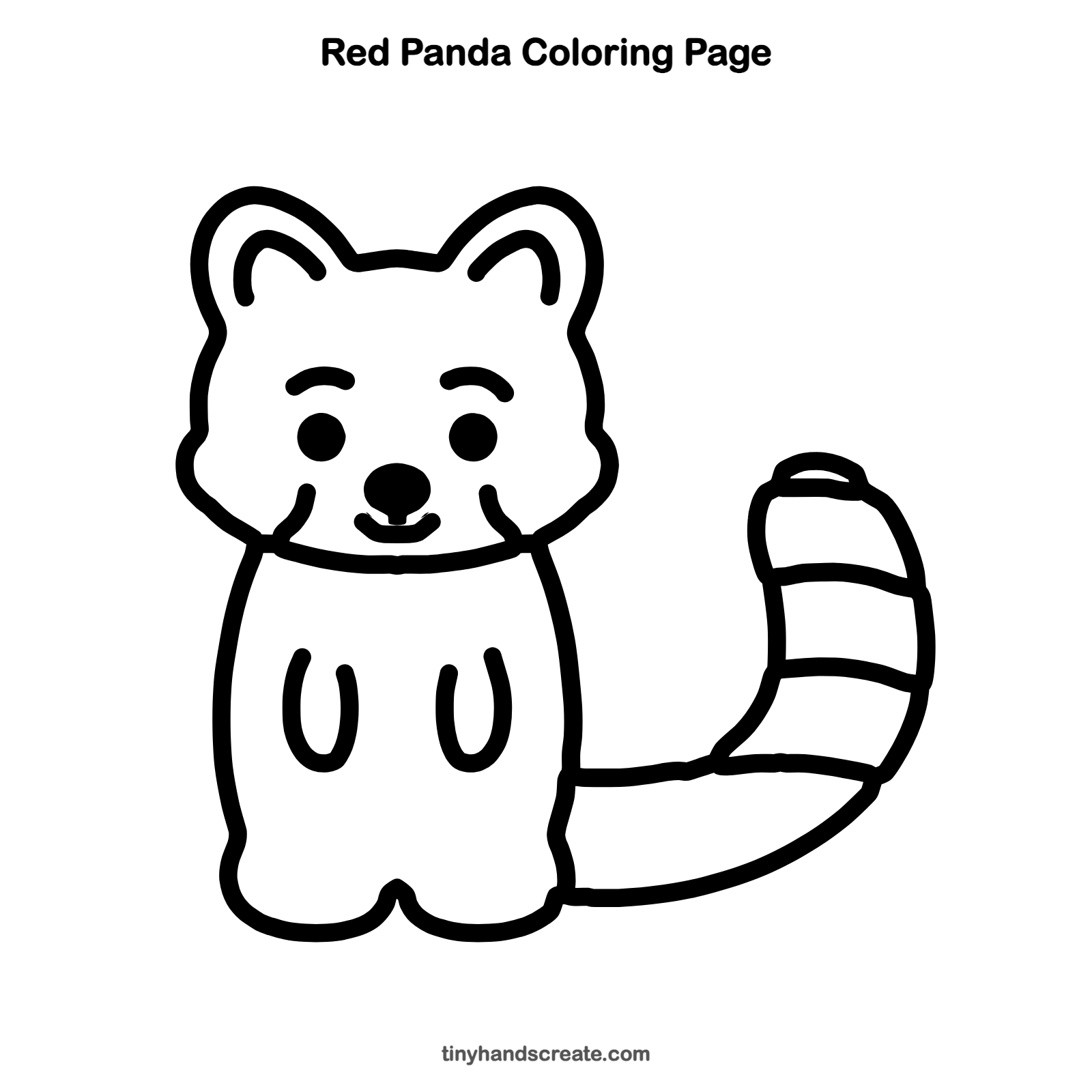 Free printable red panda coloring page for kids