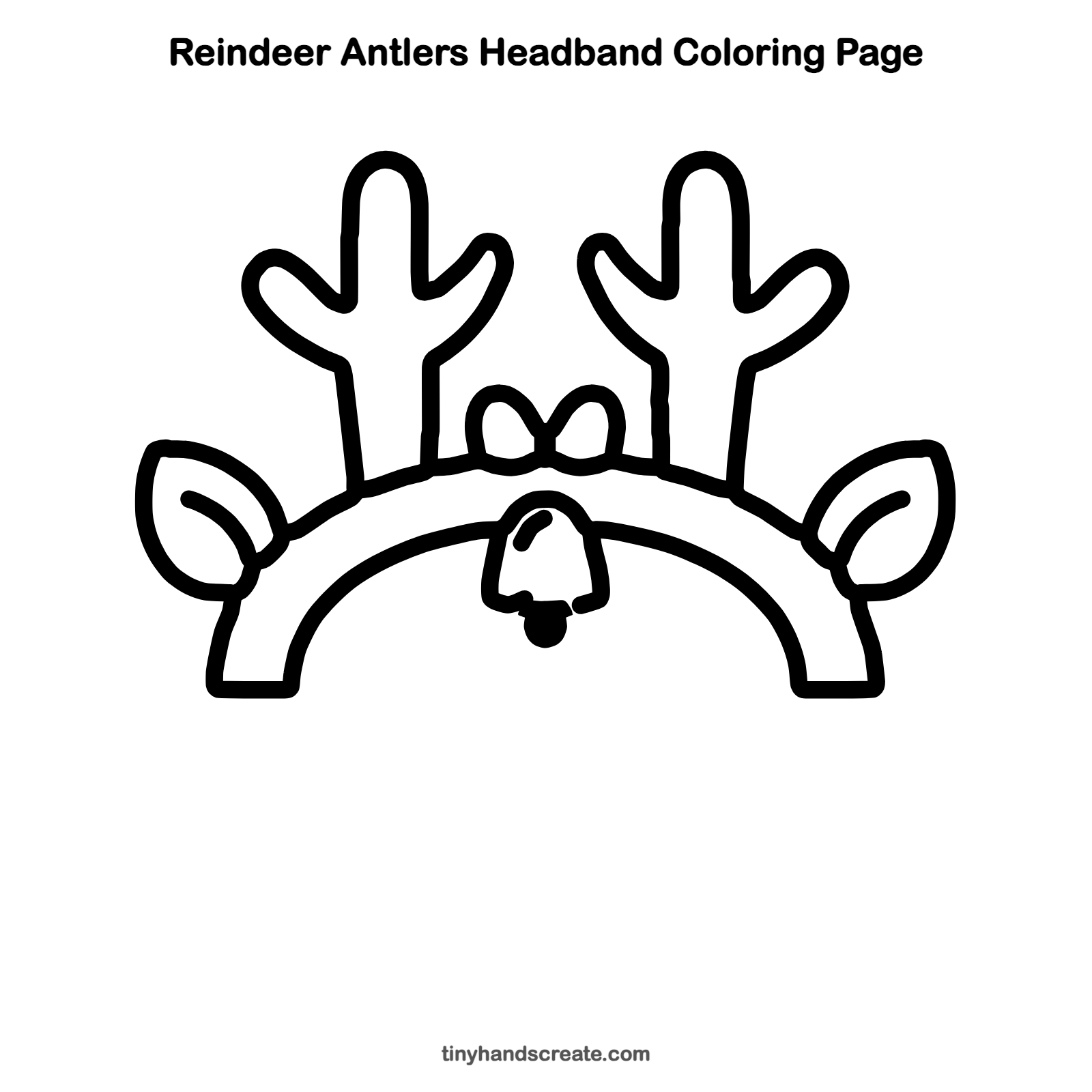 Free printable reindeer antlers headband coloring page for kids