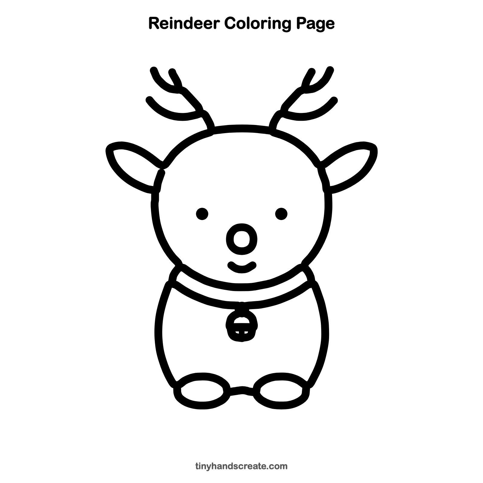 Free printable reindeer coloring page for kids