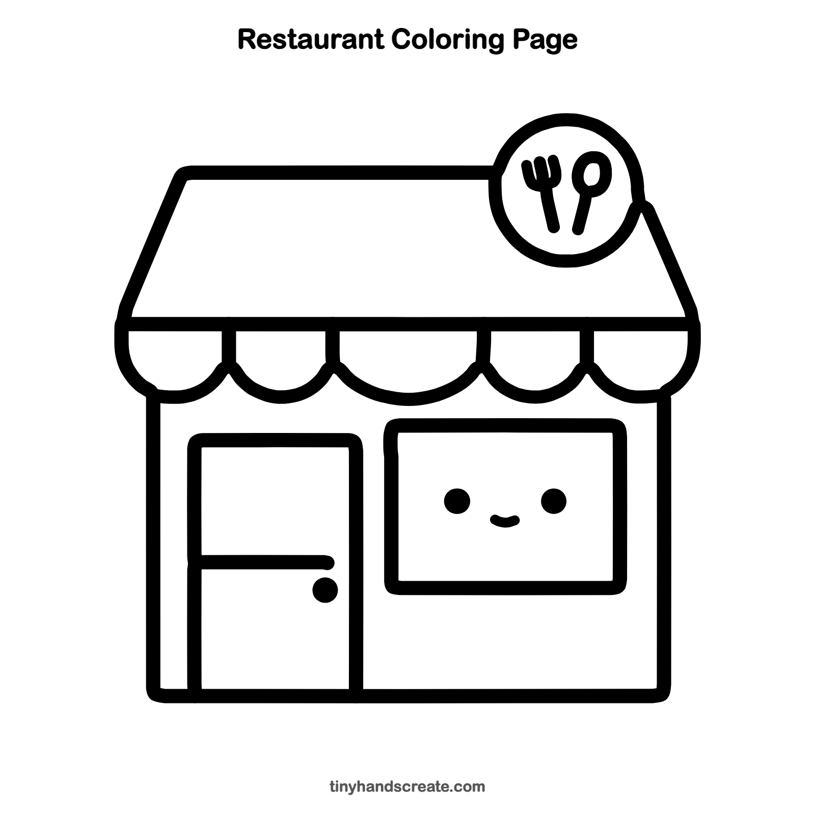 Free printable restaurant coloring page for kids