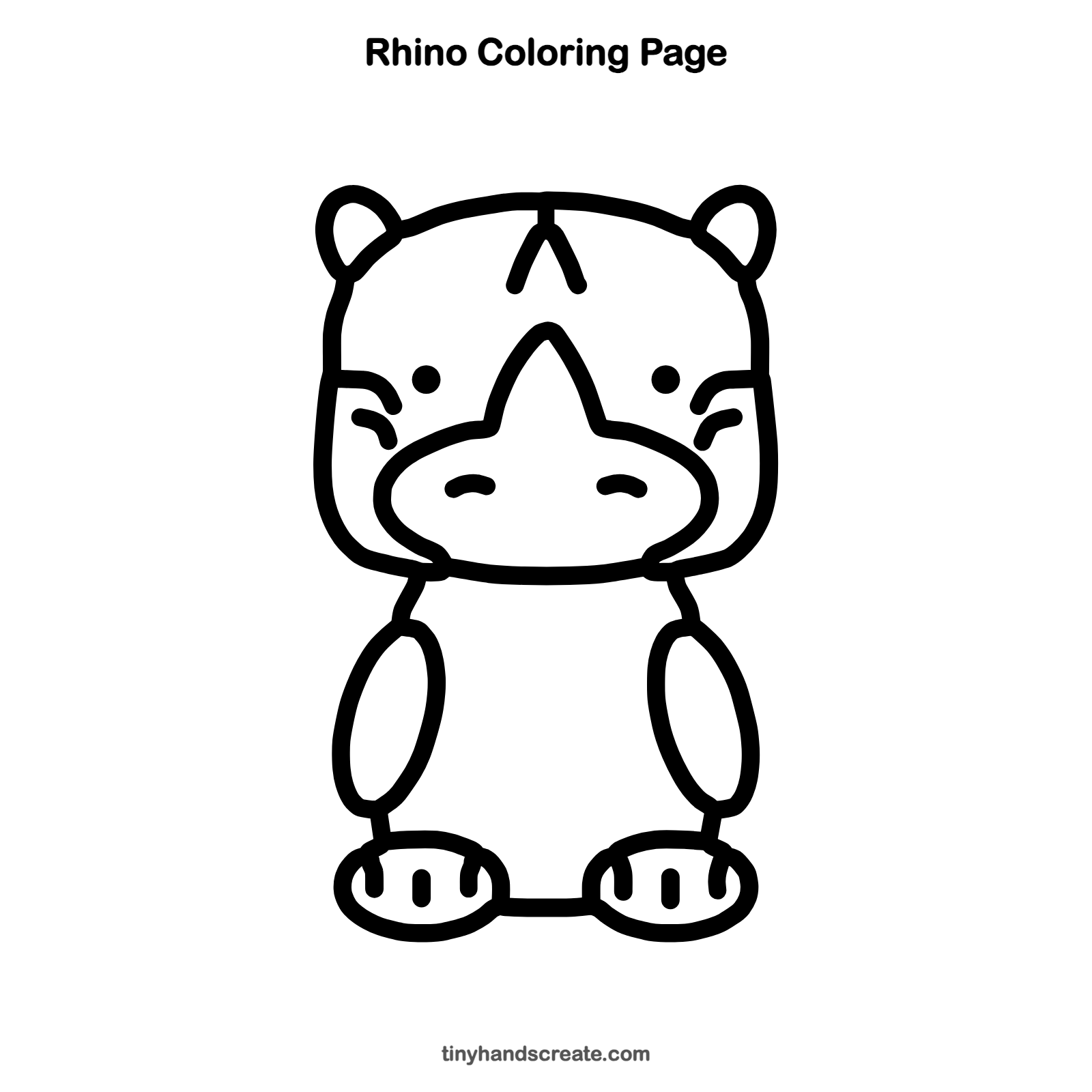 Free printable rhino coloring page for kids