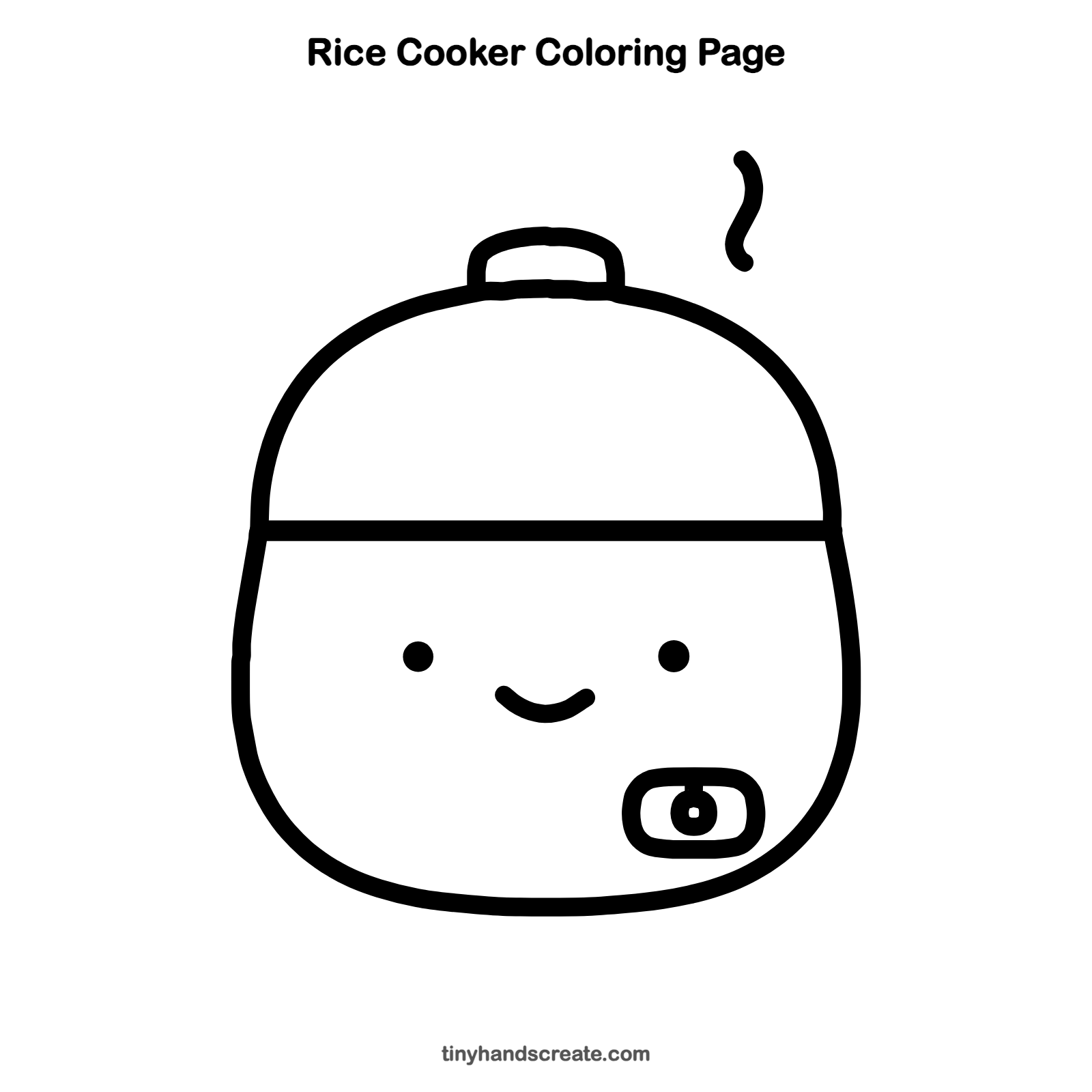 Free printable rice cooker coloring page for kids