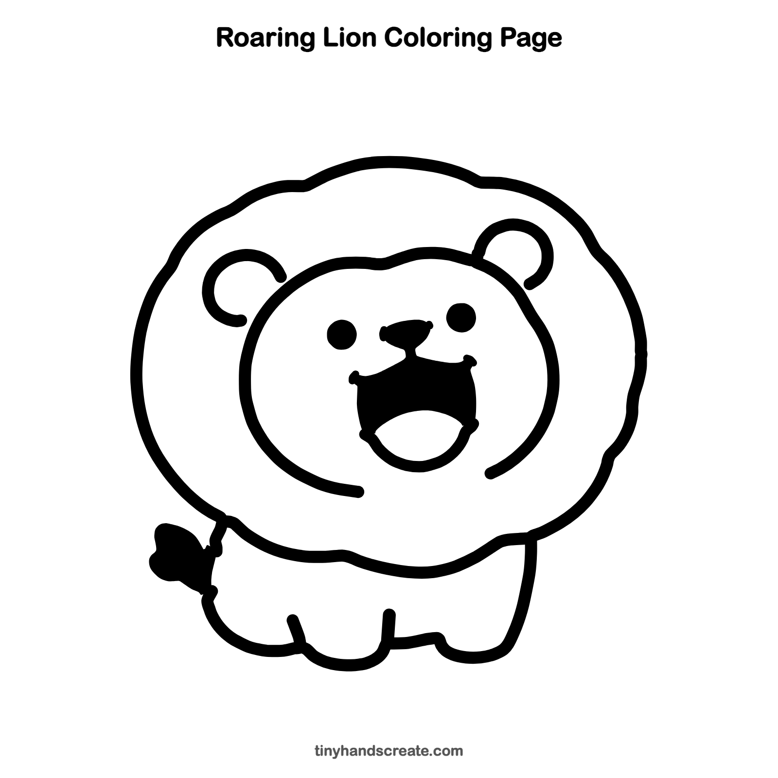 Free printable roaring lion coloring page for kids