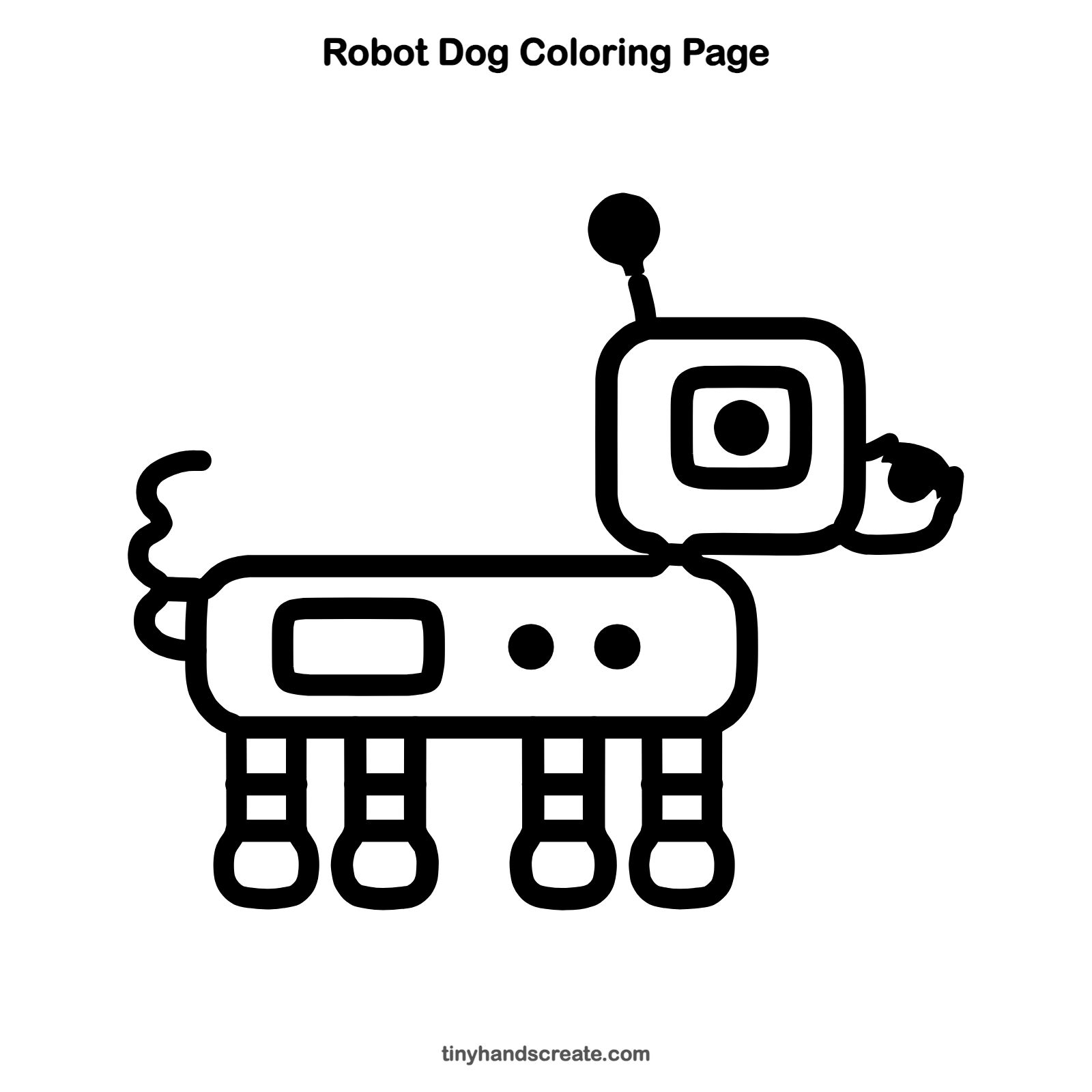 Free printable robot dog coloring page for kids