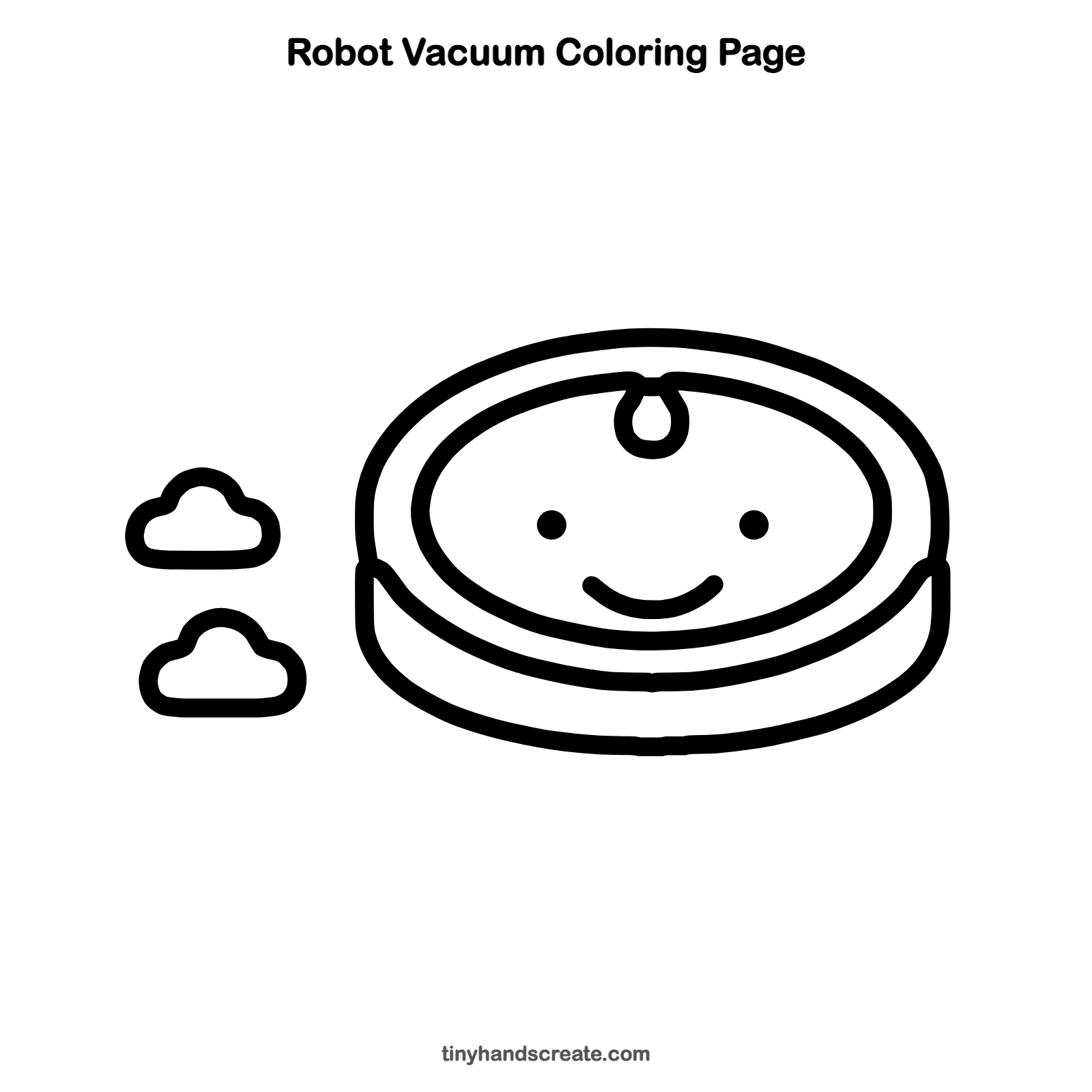 Free printable robot vacuum coloring page for kids