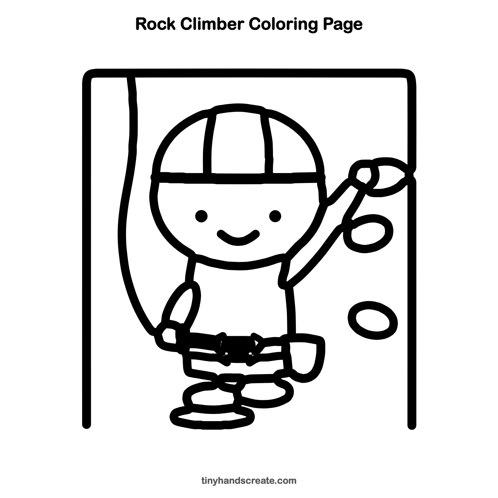 Free printable rock climber coloring page for kids