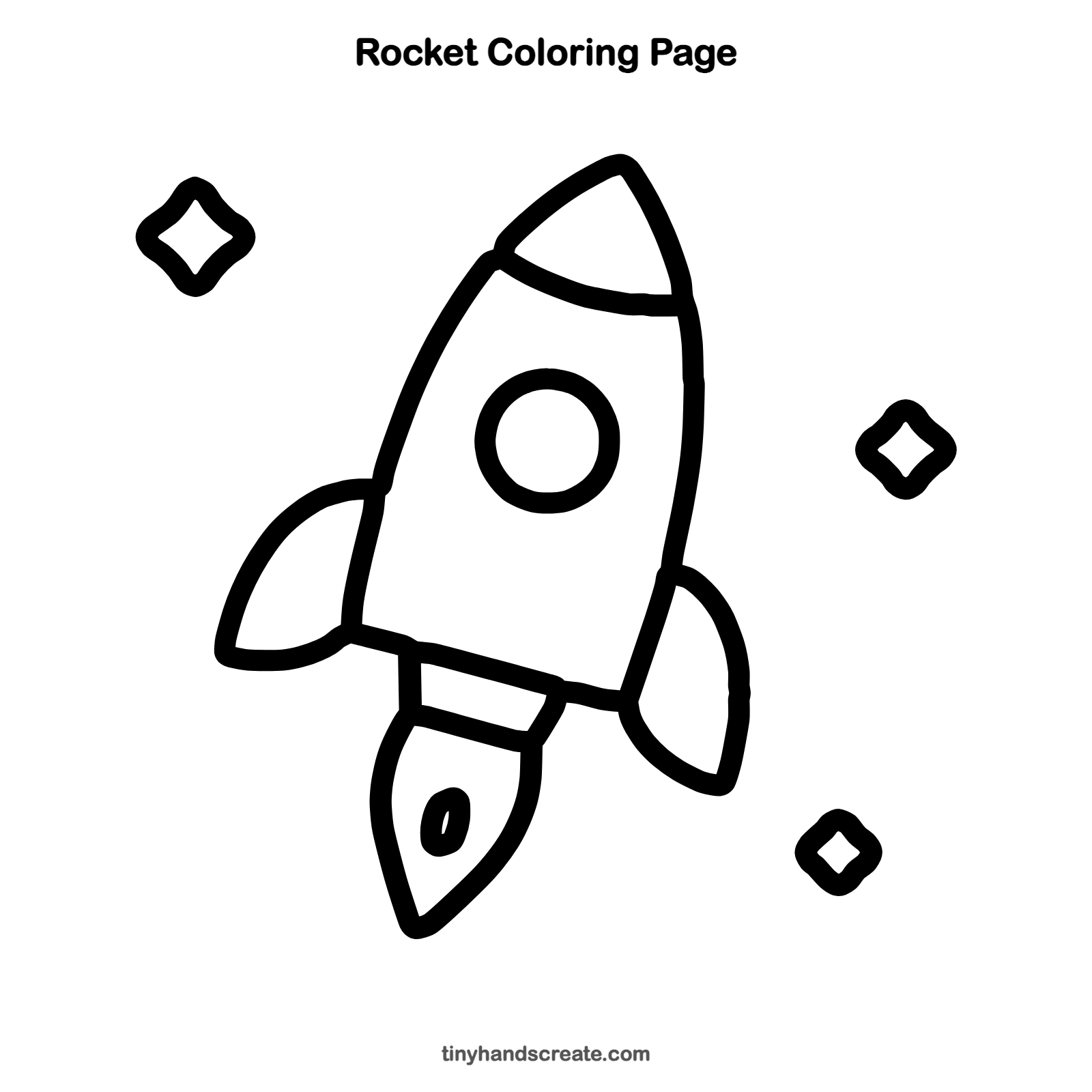 Free printable rocket coloring page for kids