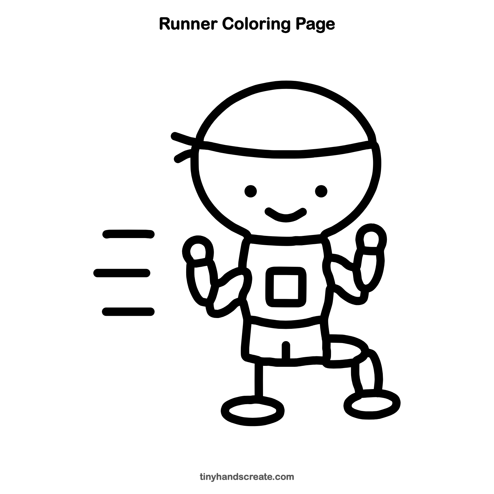 Free printable runner coloring page for kids
