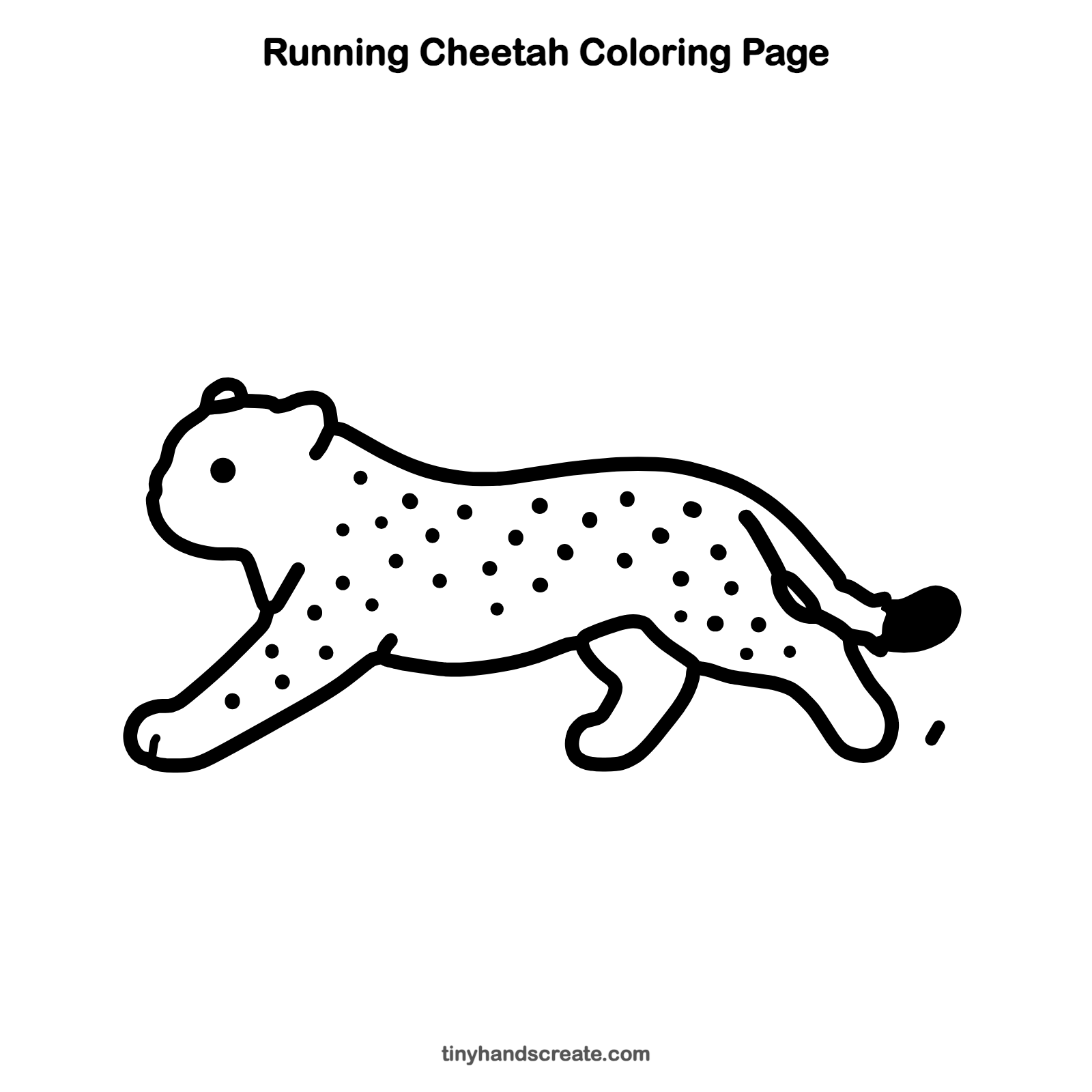 Free printable running cheetah coloring page for kids