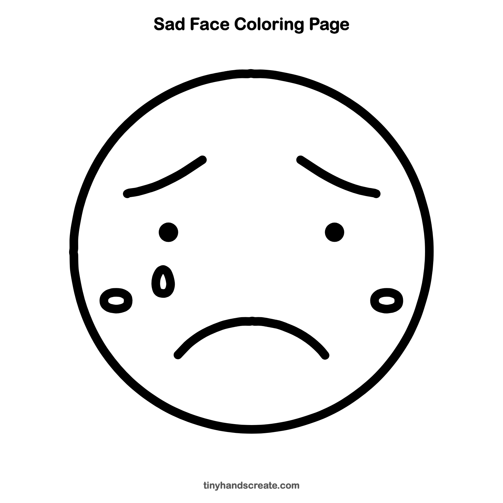 Free printable sad face coloring page for kids