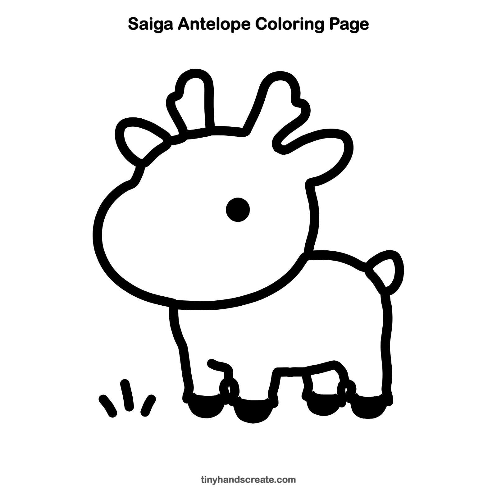 Free printable saiga antelope coloring page for kids