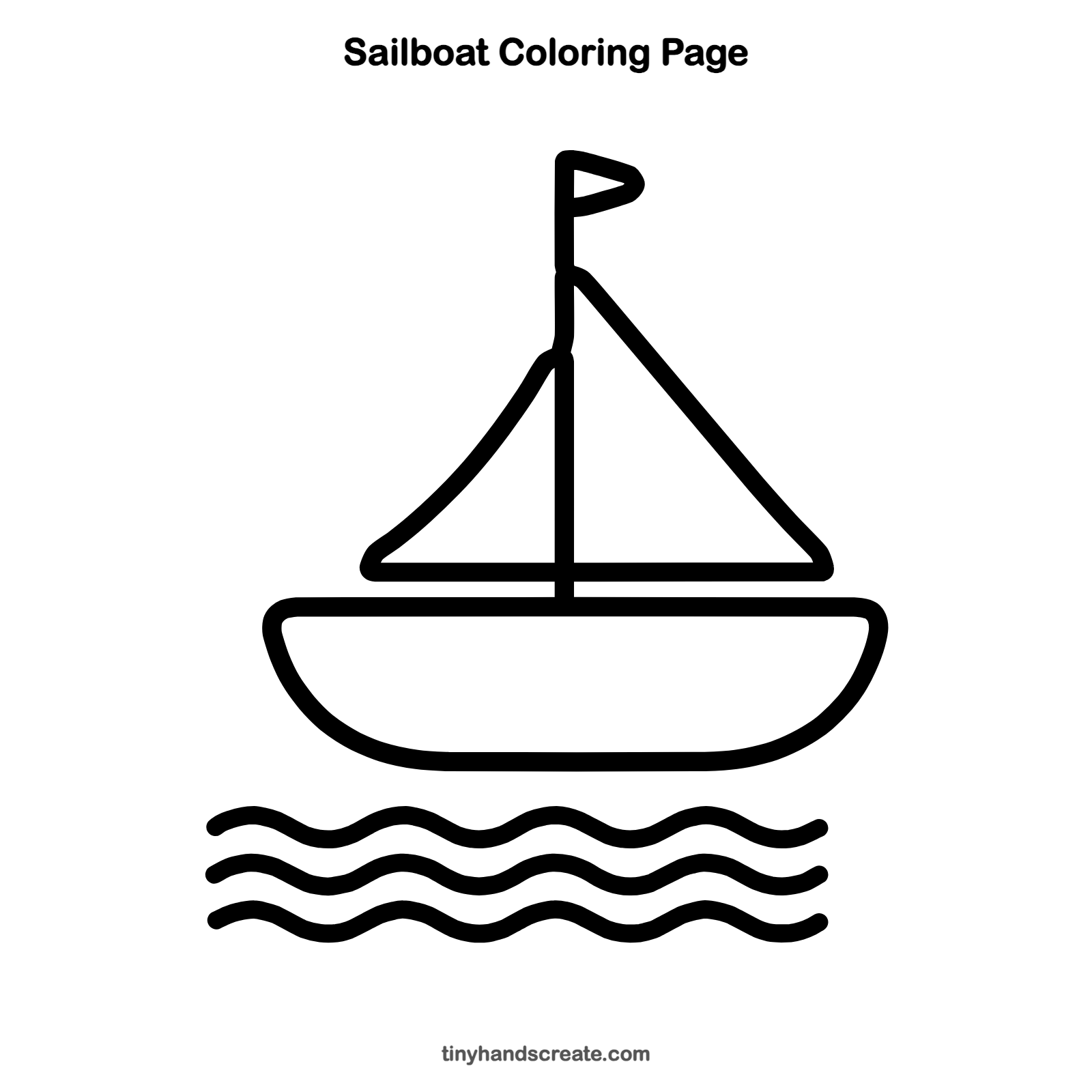 Free printable sailboat coloring page for kids