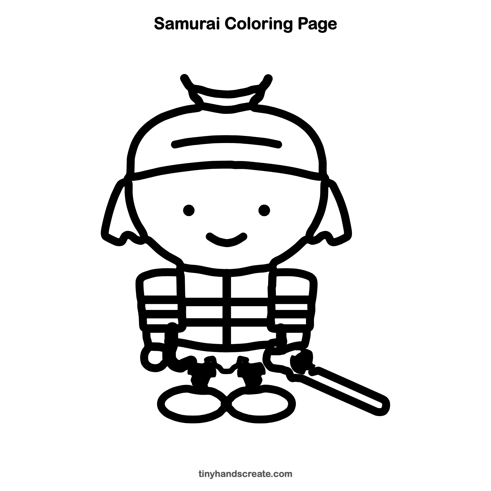 Free printable samurai coloring page for kids