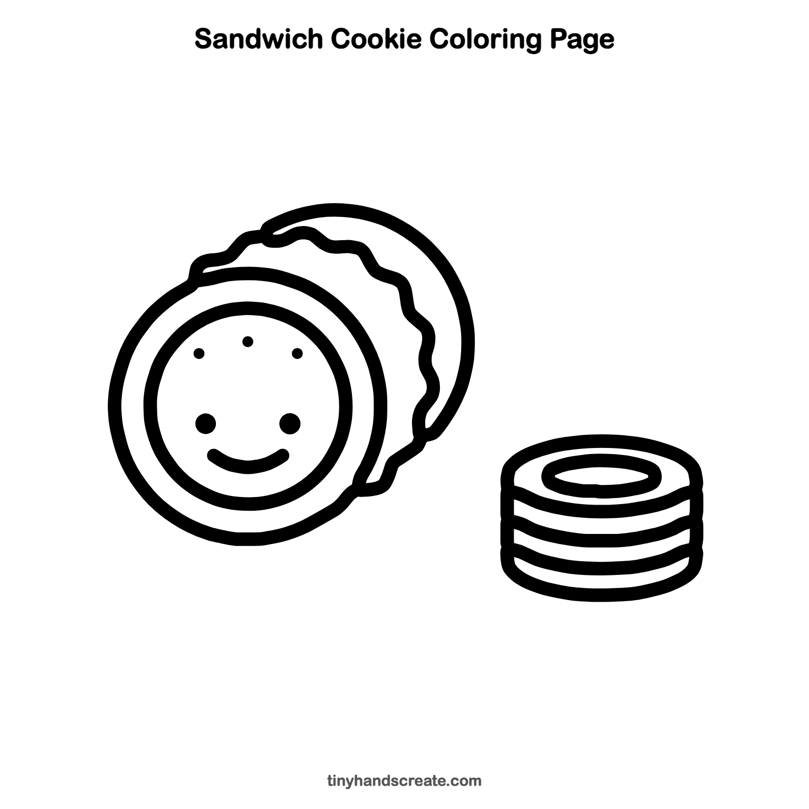 Free printable sandwich cookie coloring page for kids