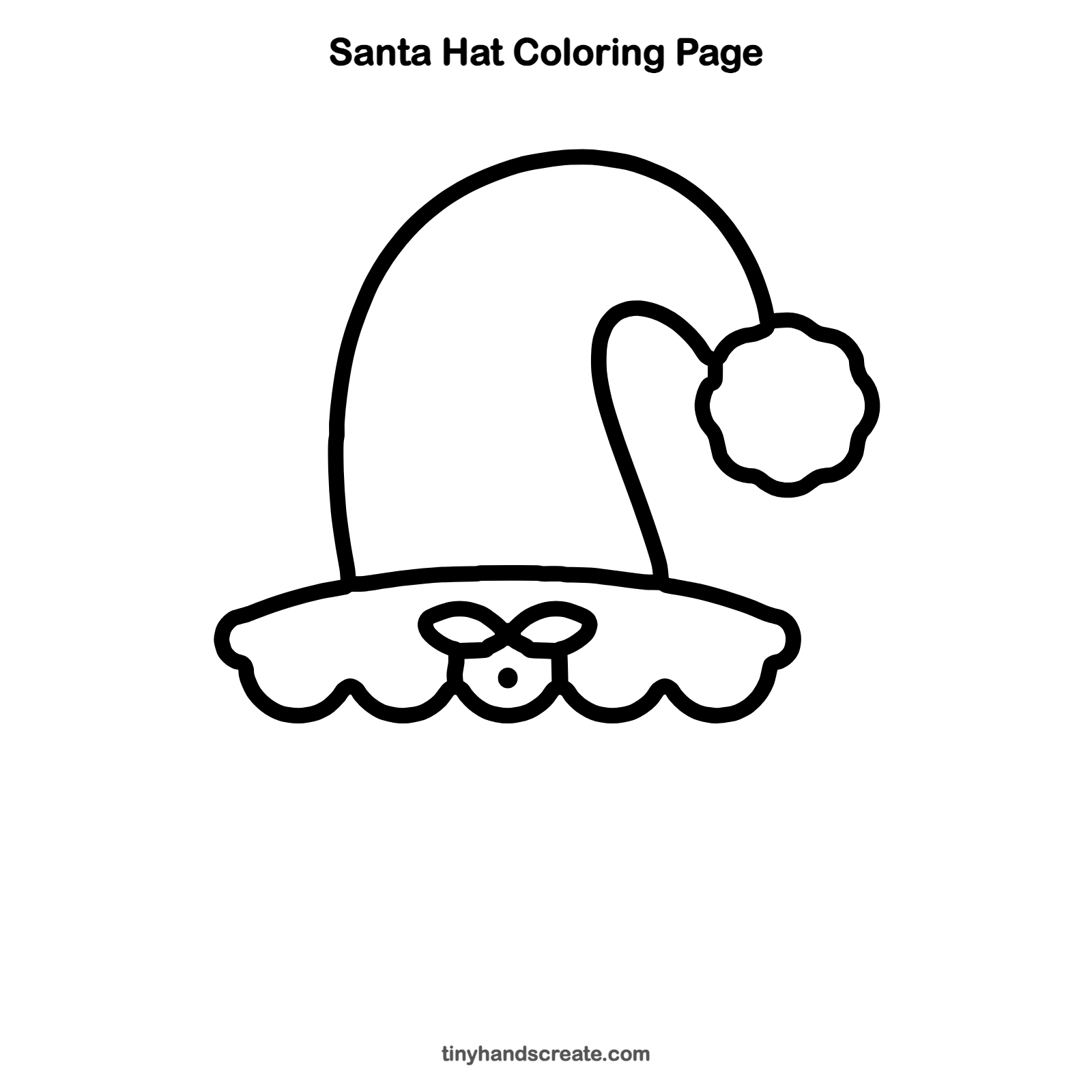Free printable Santa hat coloring page for kids