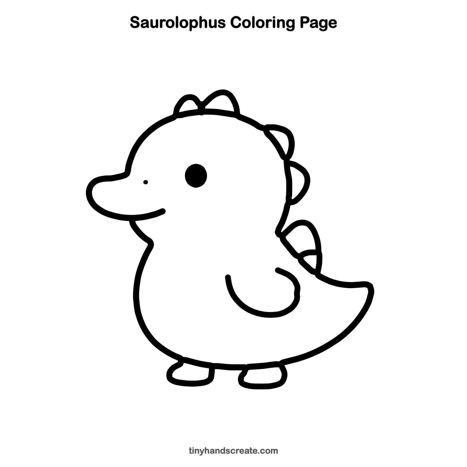 Free printable saurolophus coloring page for kids