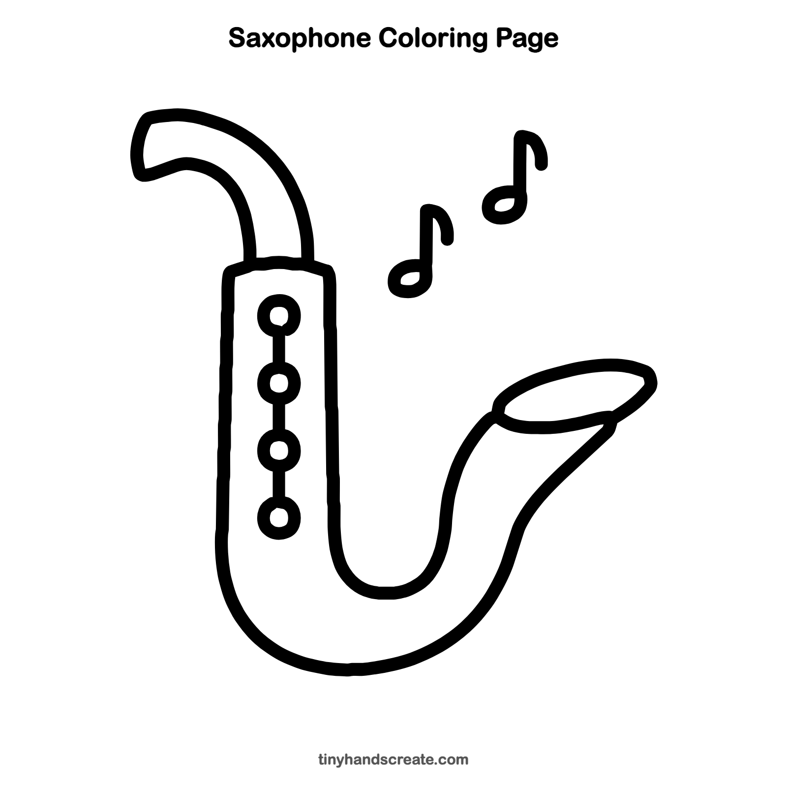 Free printable saxophone coloring page for kids