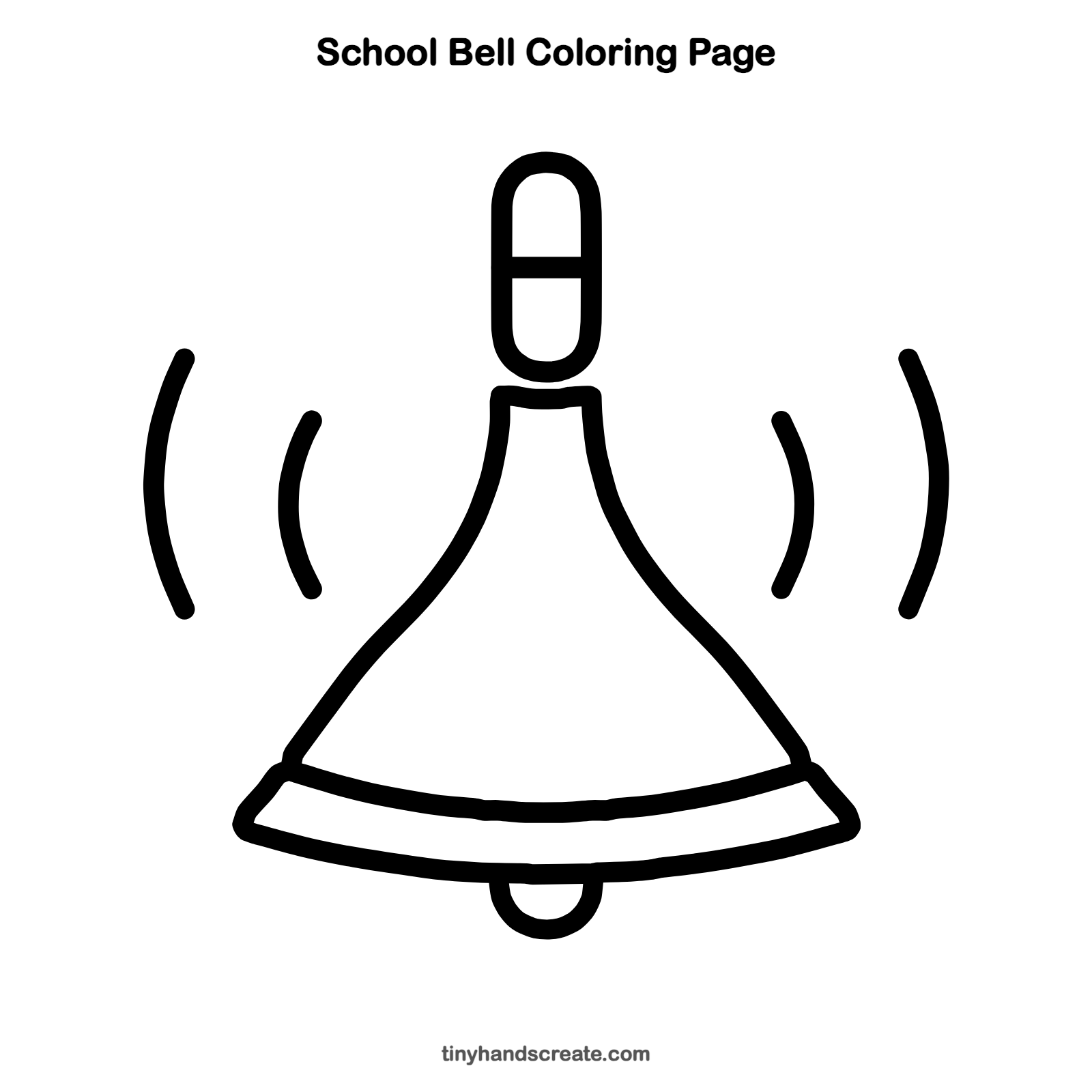 Free printable school bell coloring page for kids