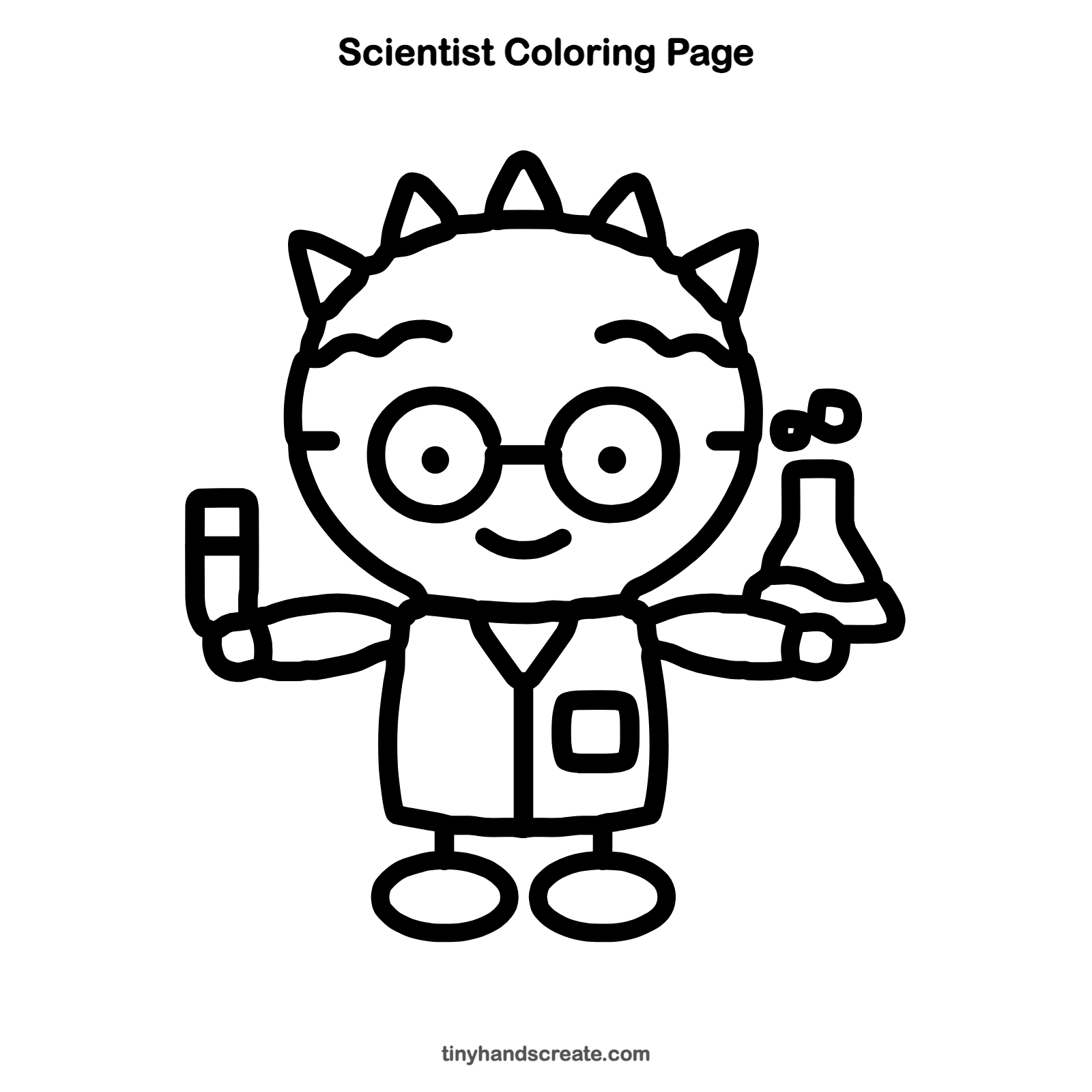 Free printable scientist coloring page for kids