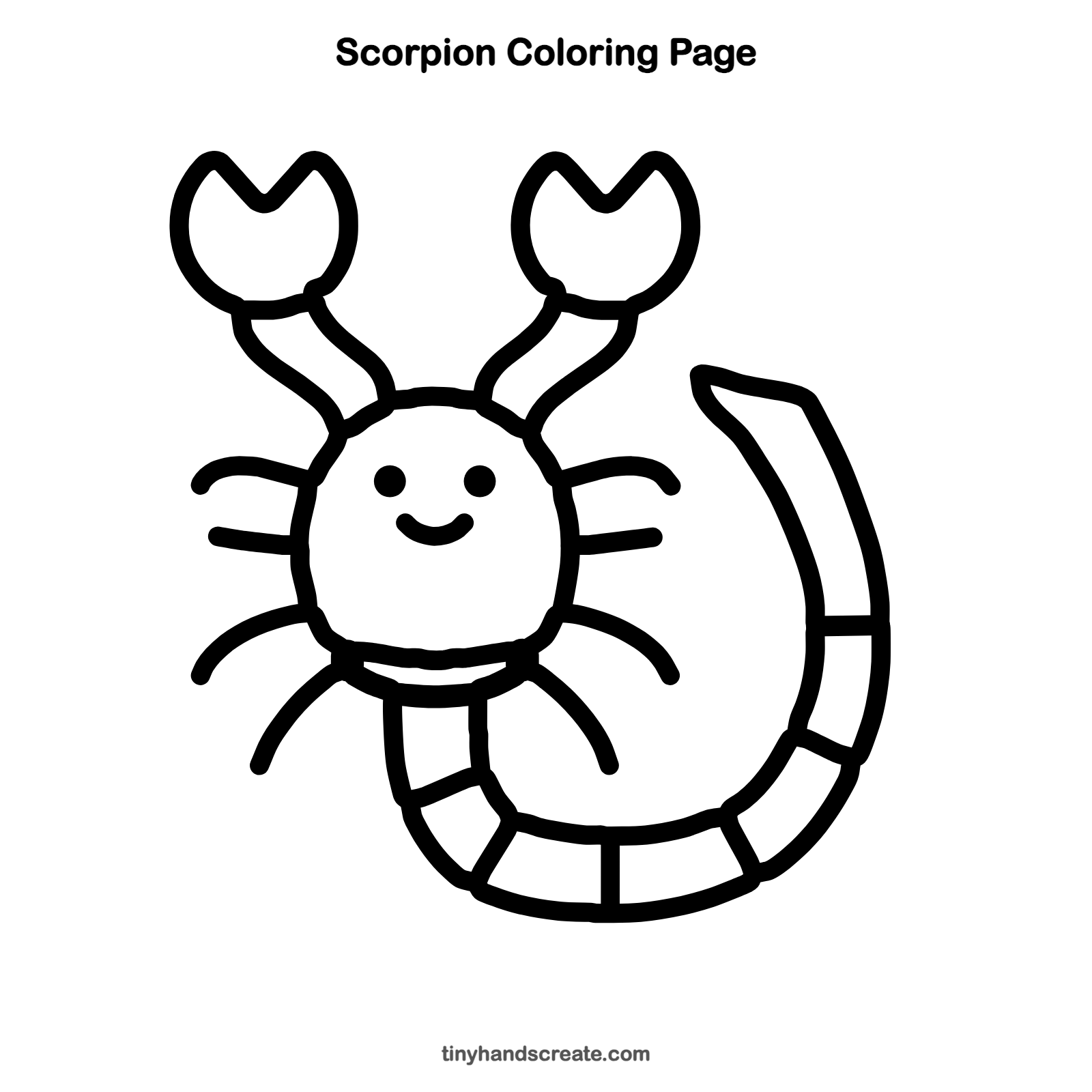 Free printable scorpion coloring page for kids