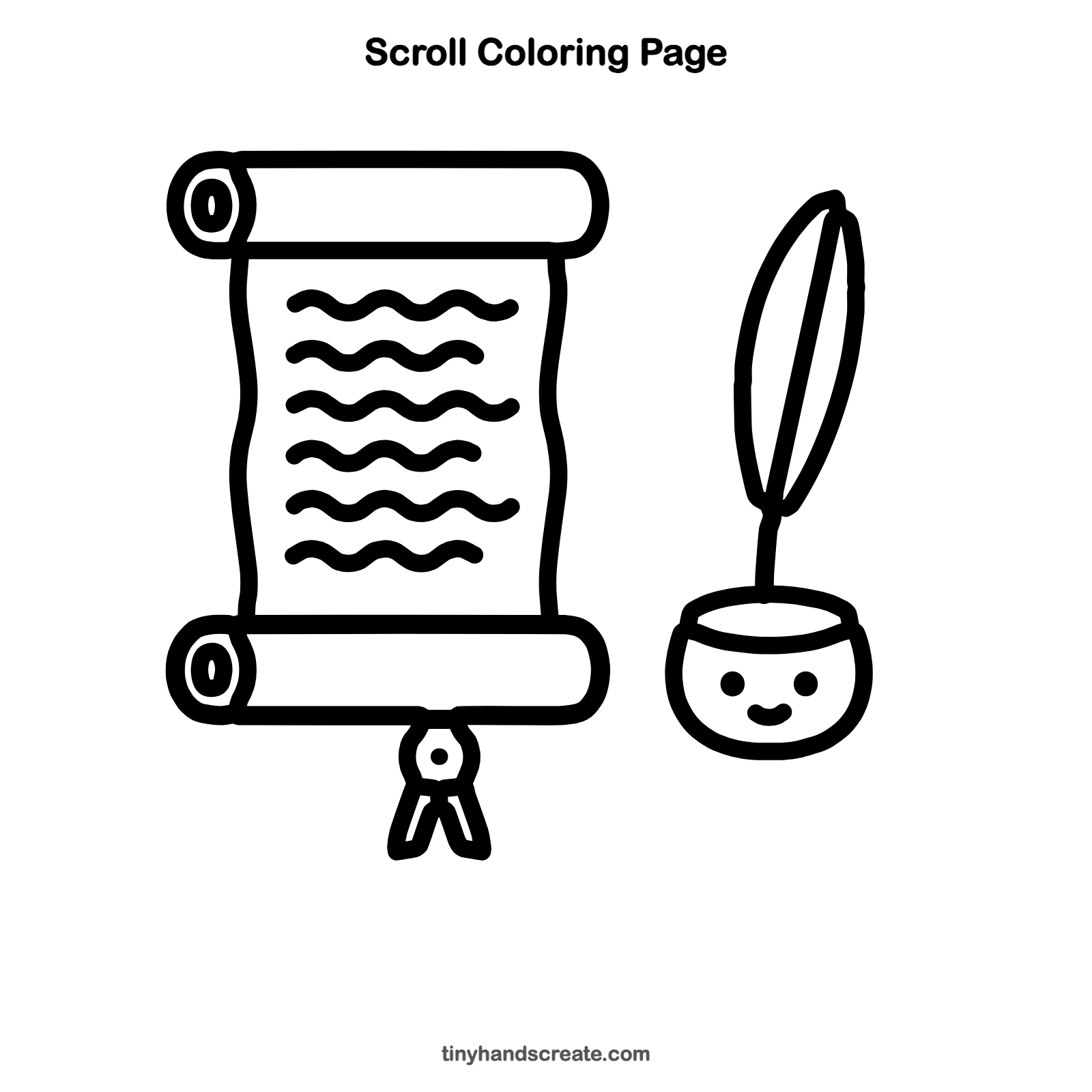 Free printable scroll coloring page for kids