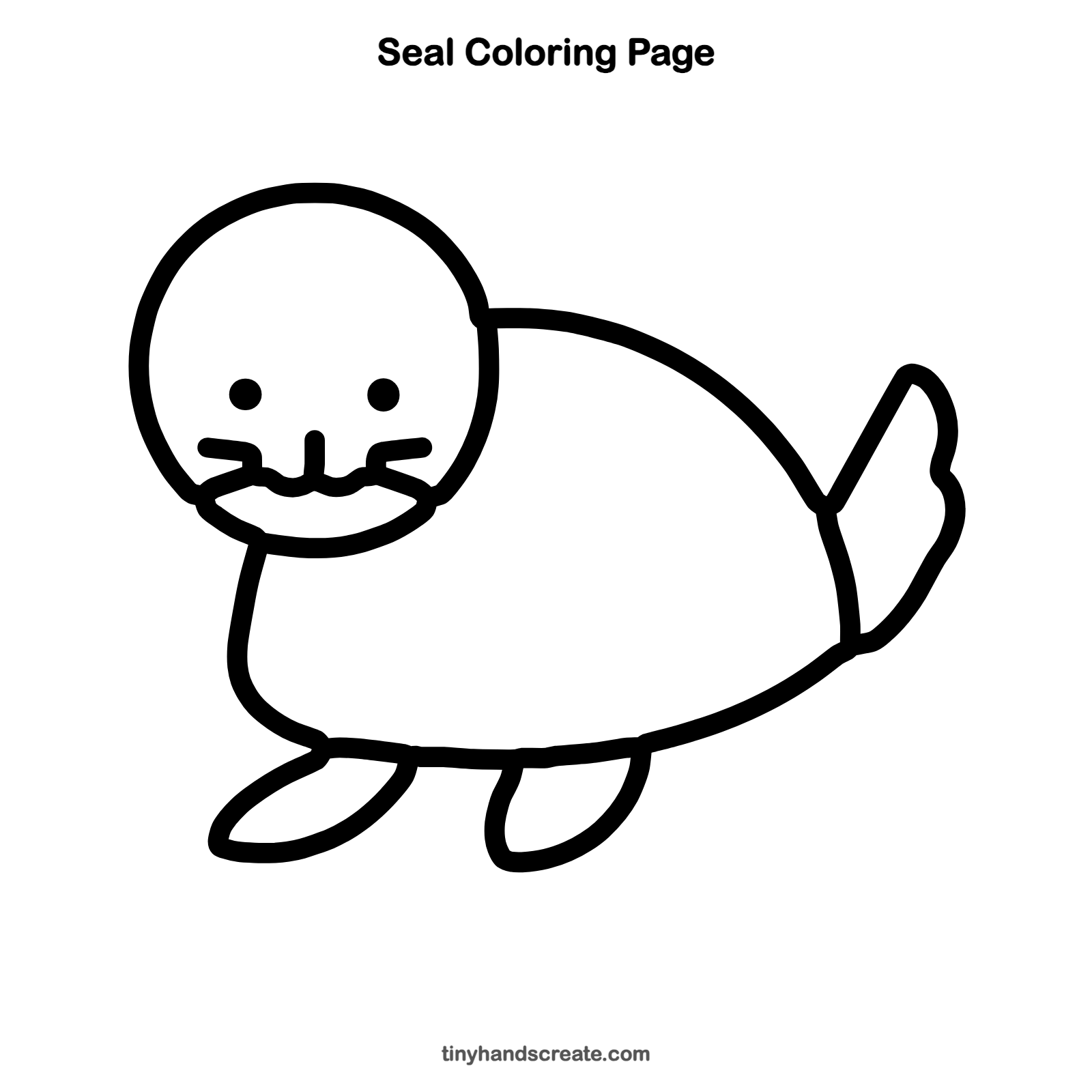 Free printable seal coloring page for kids