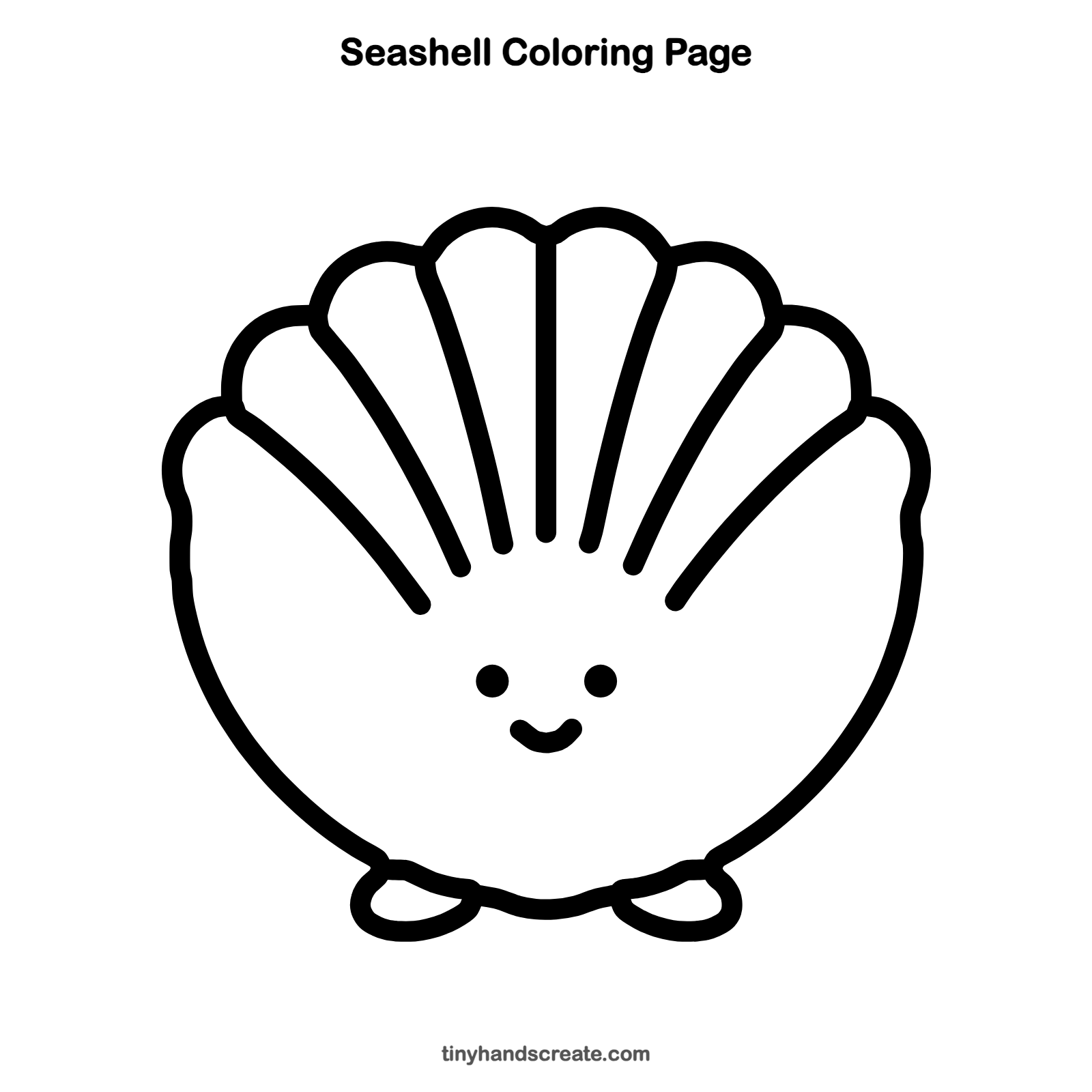 Free printable seashell coloring page for kids