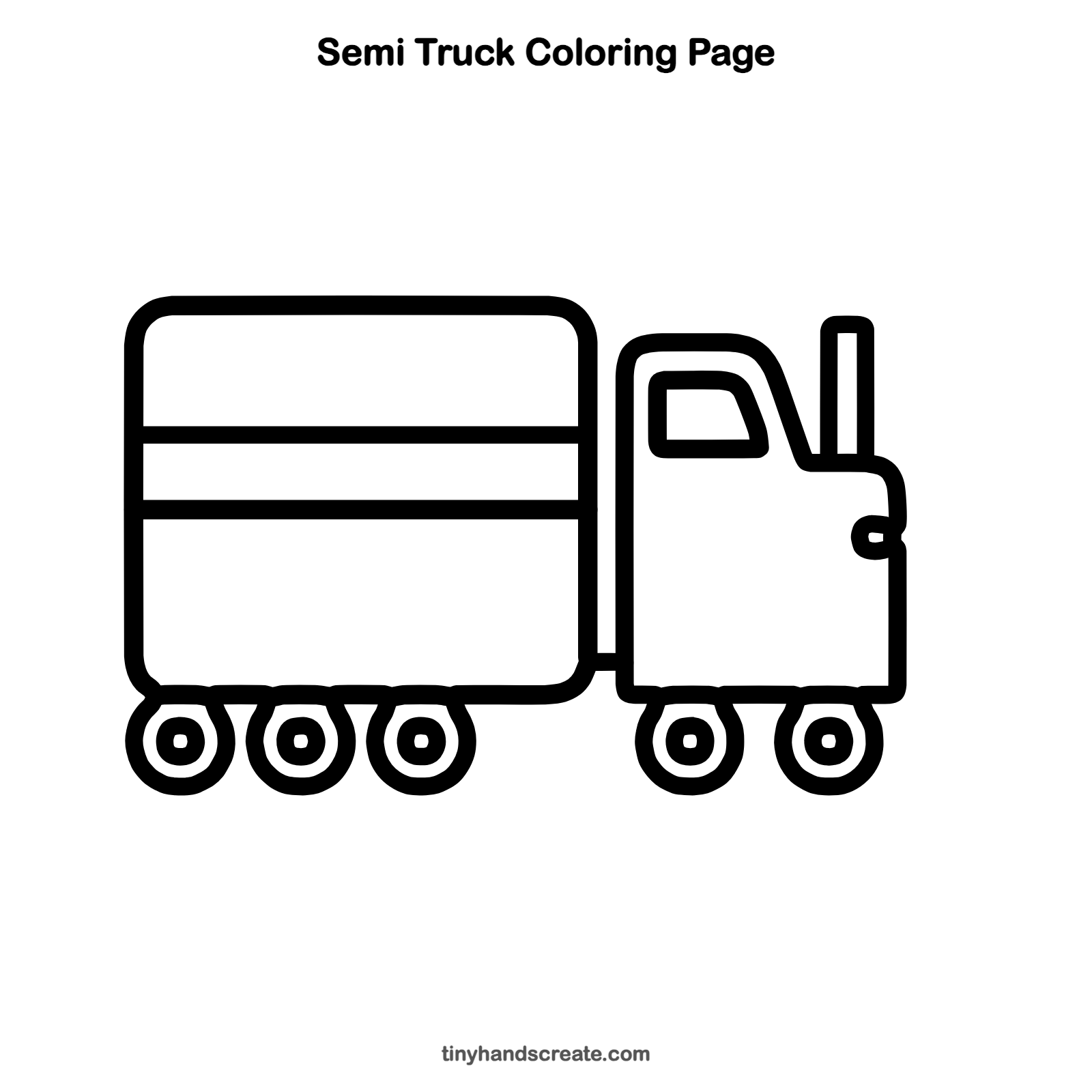 Free printable semi truck coloring page for kids