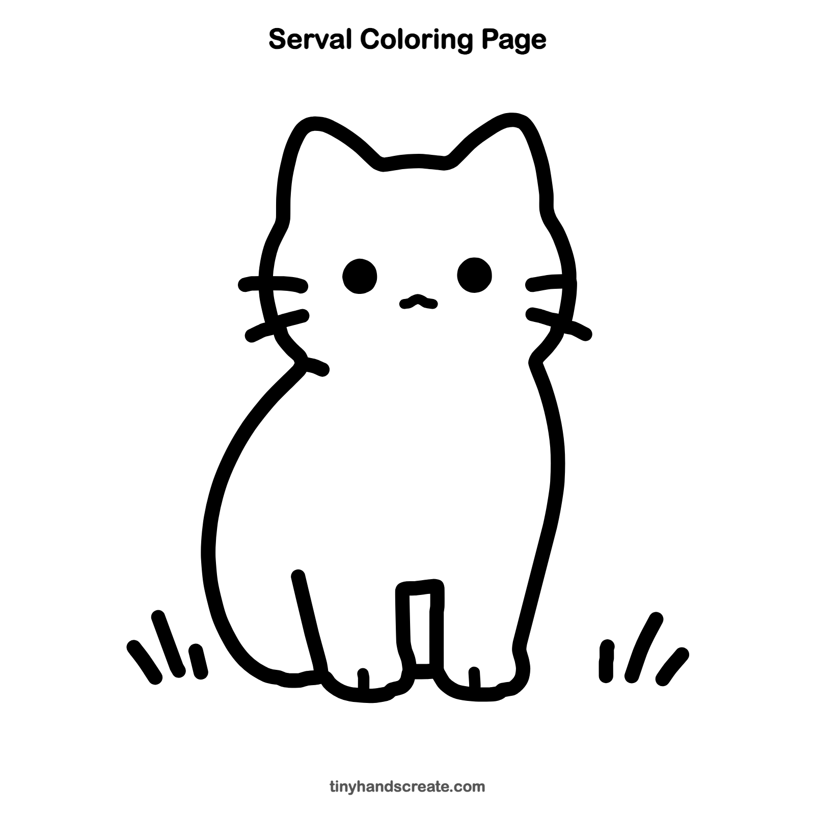 Free printable serval coloring page for kids