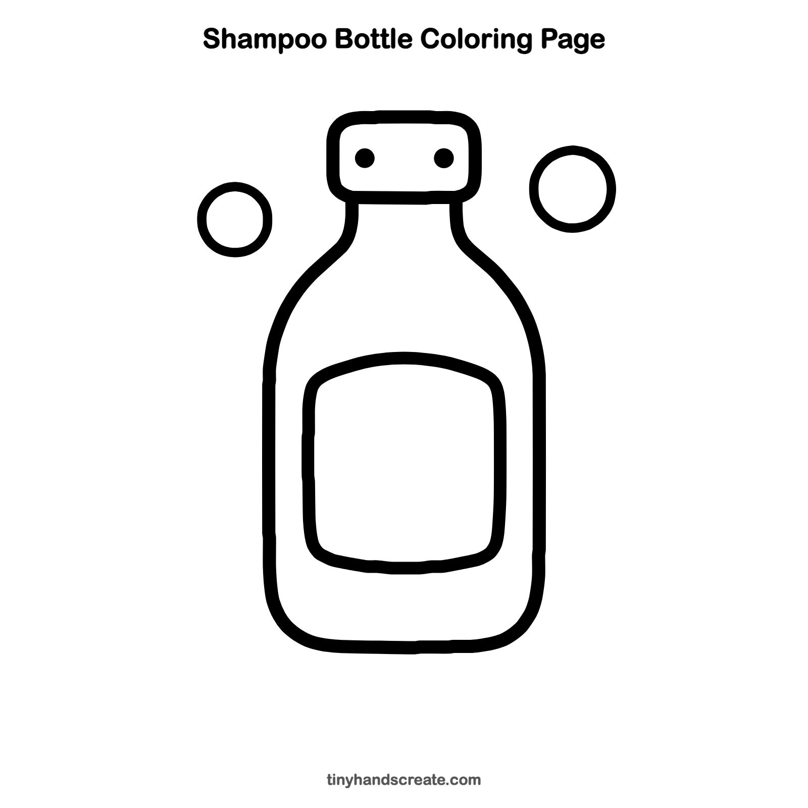 Free printable shampoo bottle coloring page for kids
