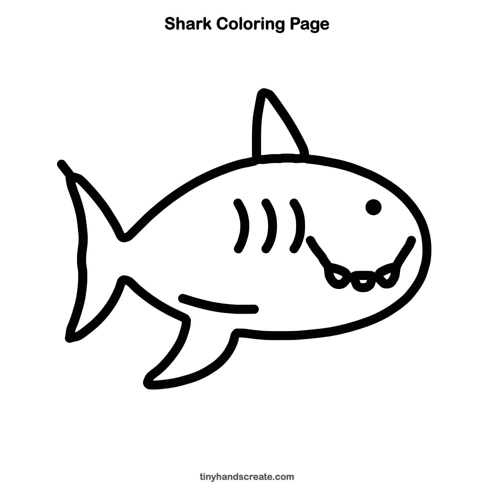 Free printable shark coloring page for kids