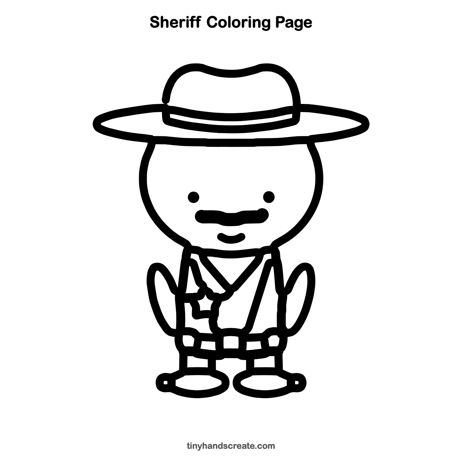 Free printable sheriff coloring page for kids