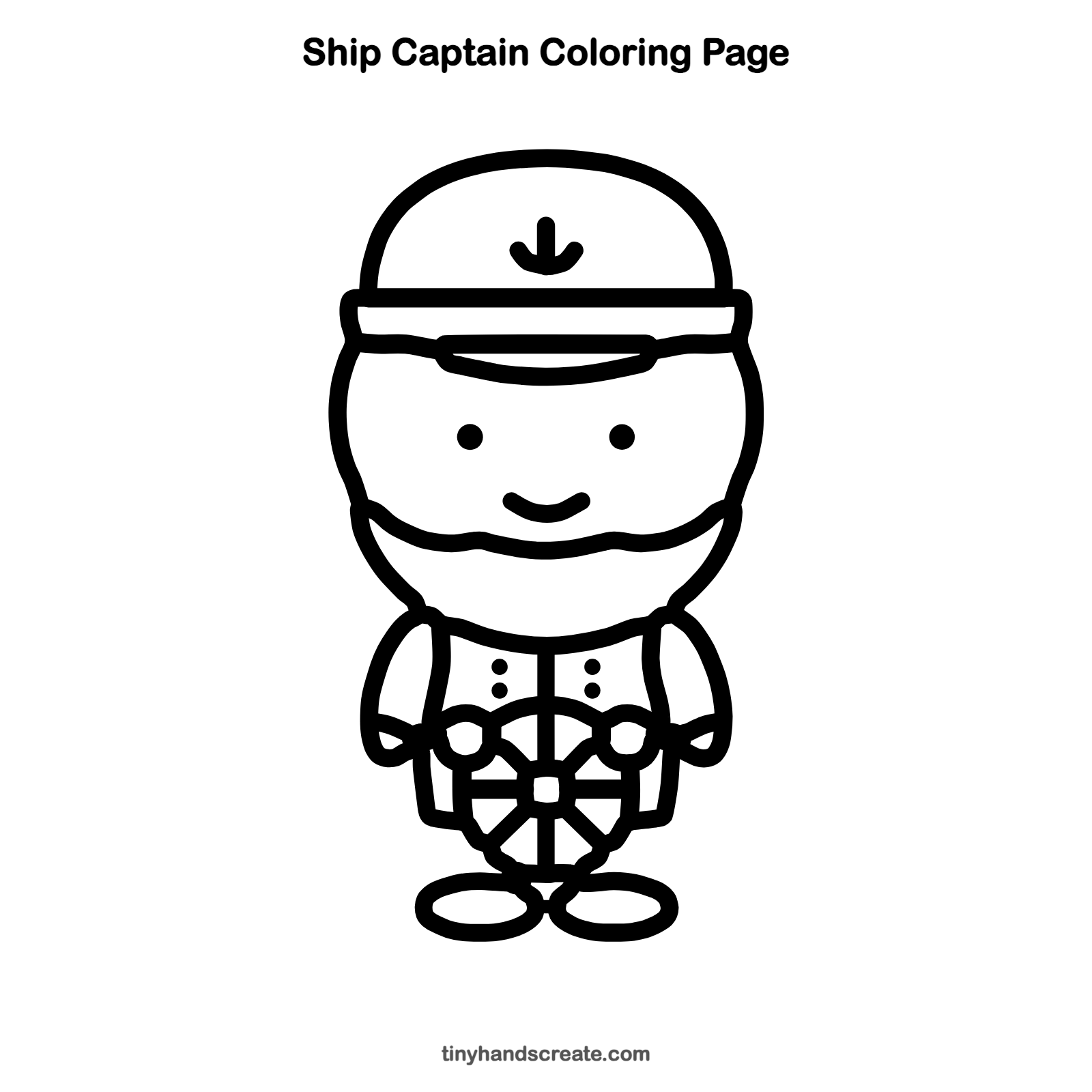 Free printable ship captain coloring page for kids