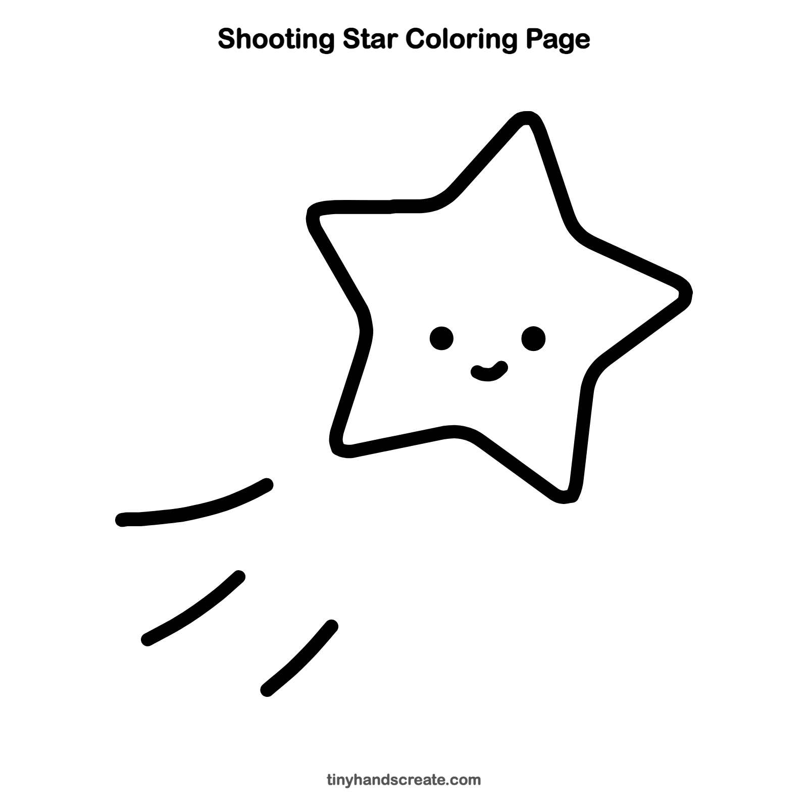Free printable shooting star coloring page for kids