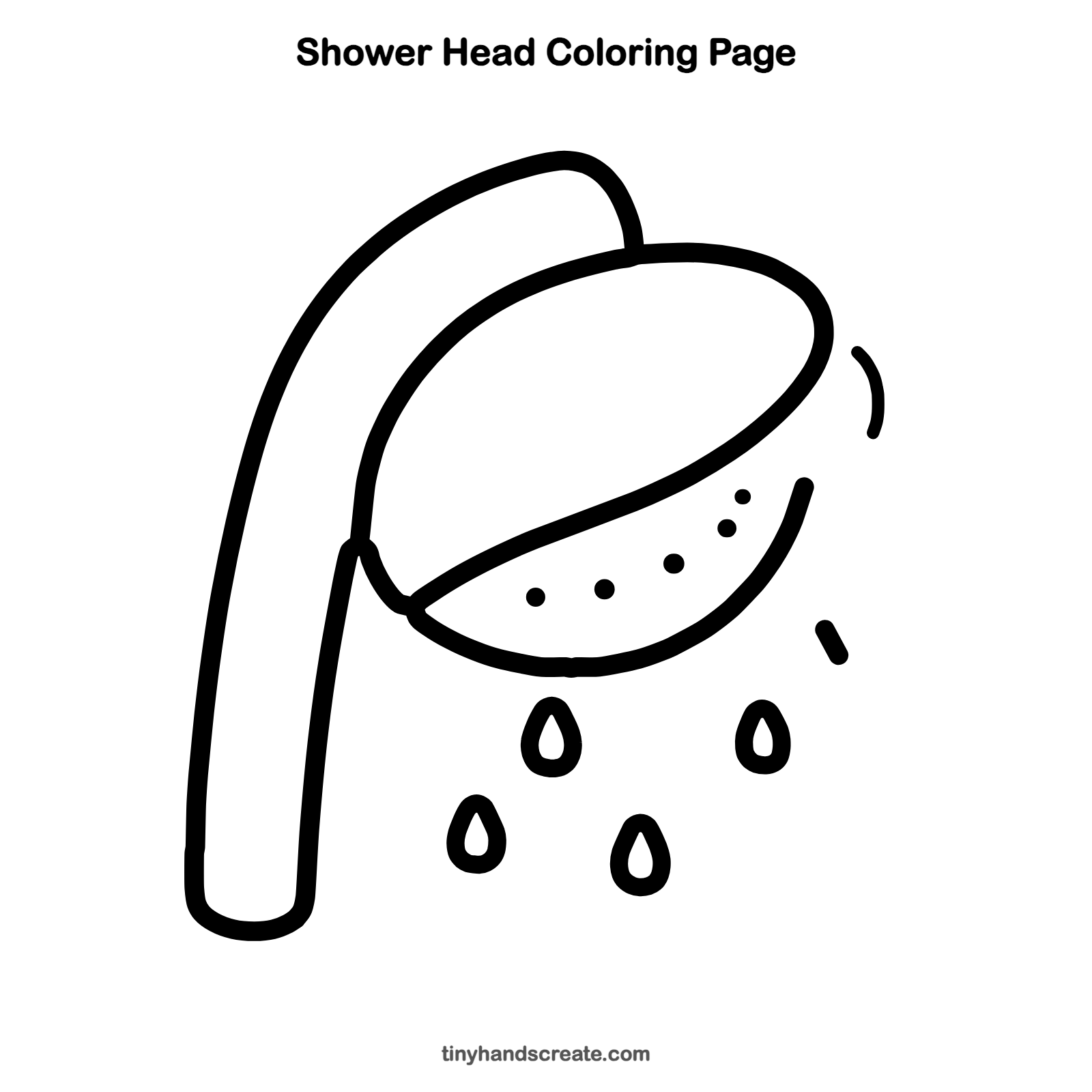 Free printable shower head coloring page for kids