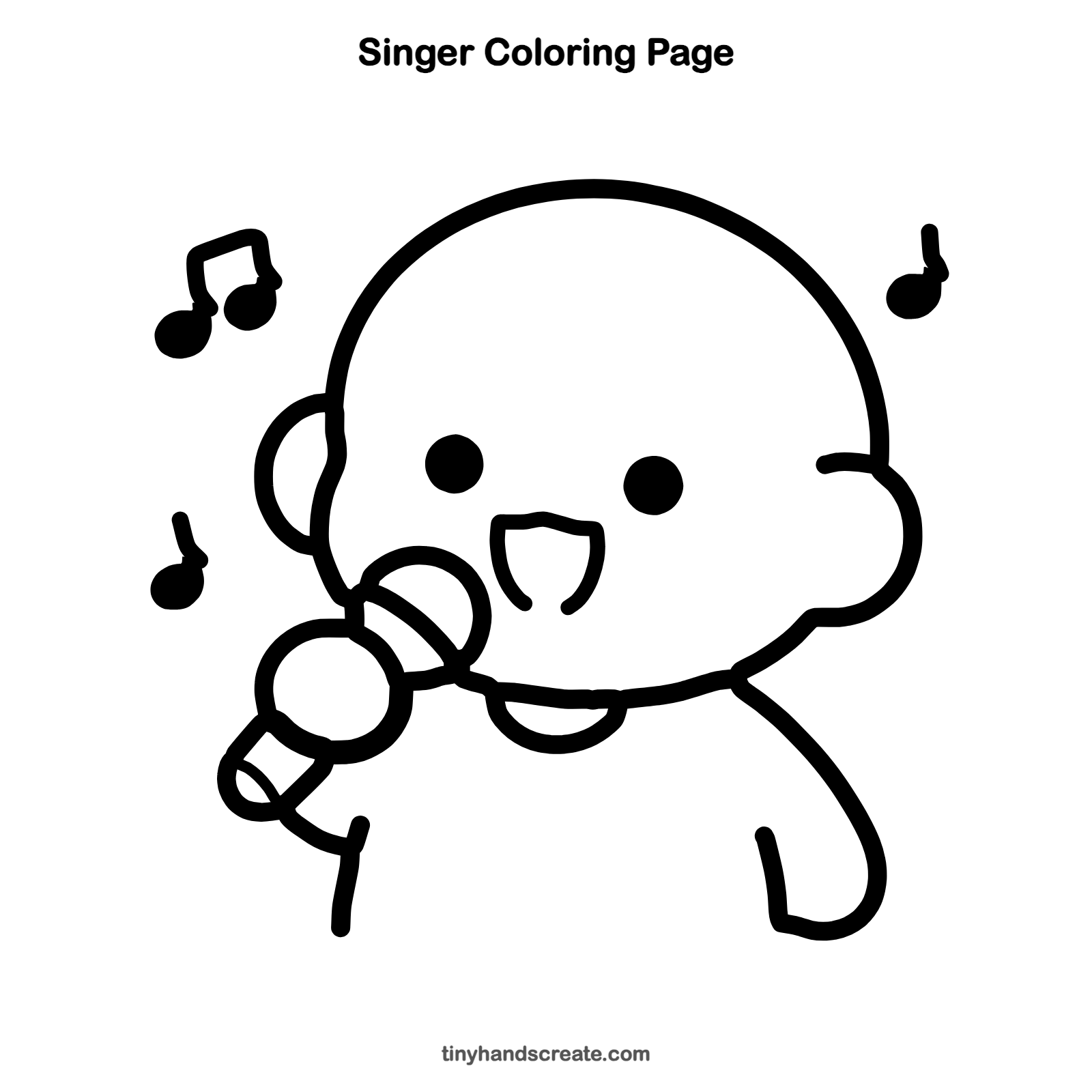 Free printable singer coloring page for kids
