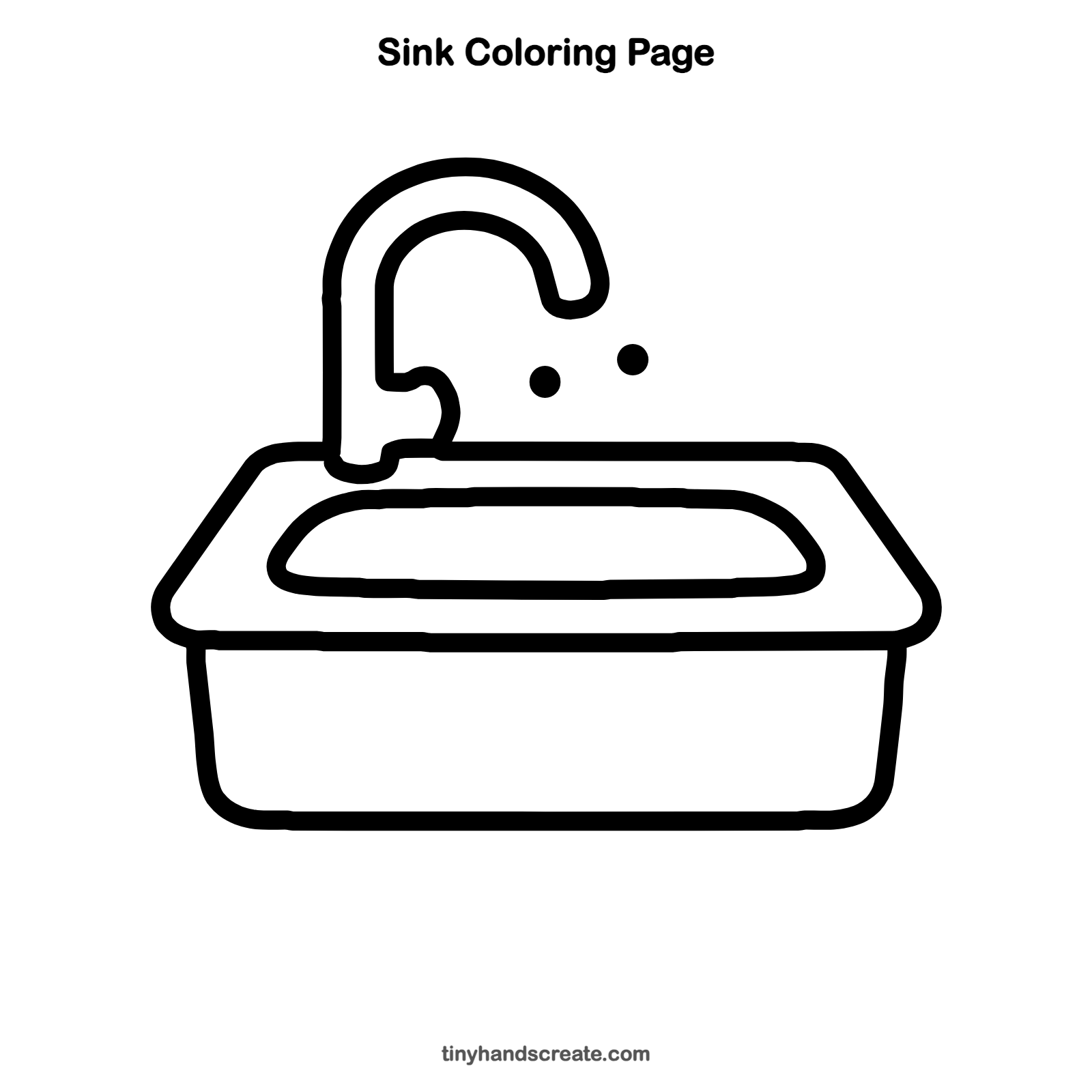 Free printable sink coloring page for kids