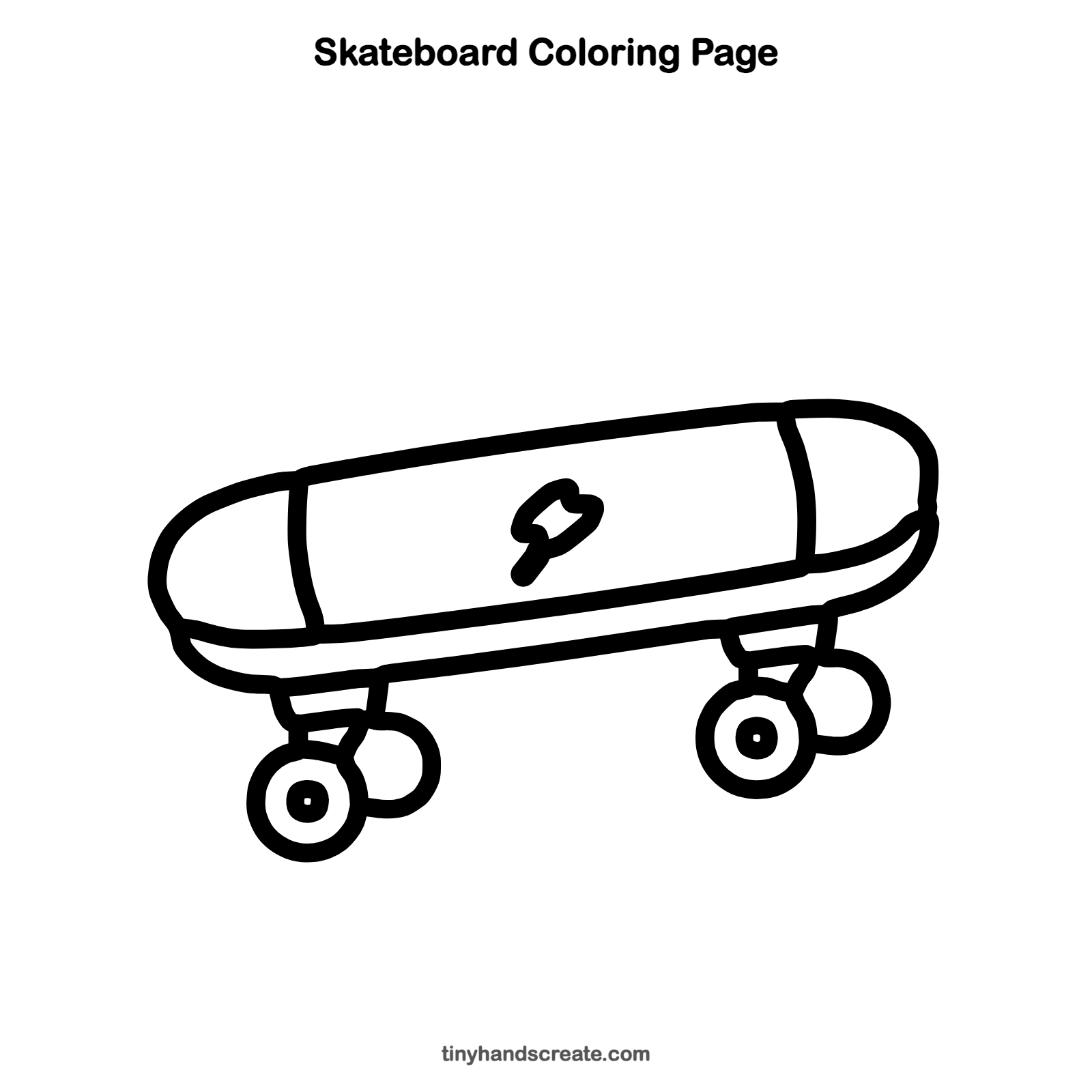 Free printable skateboard coloring page for kids