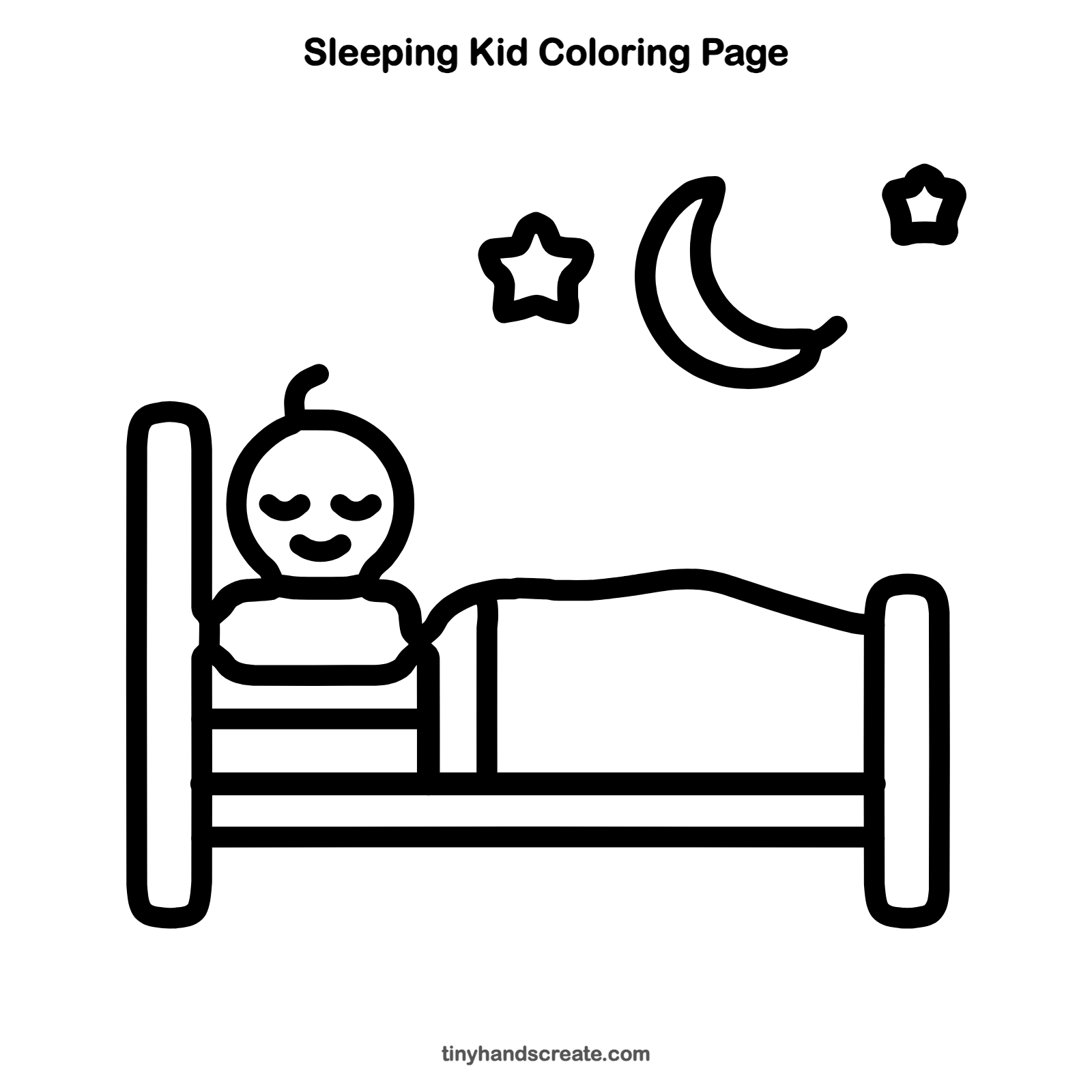 Free printable sleeping kid coloring page for kids