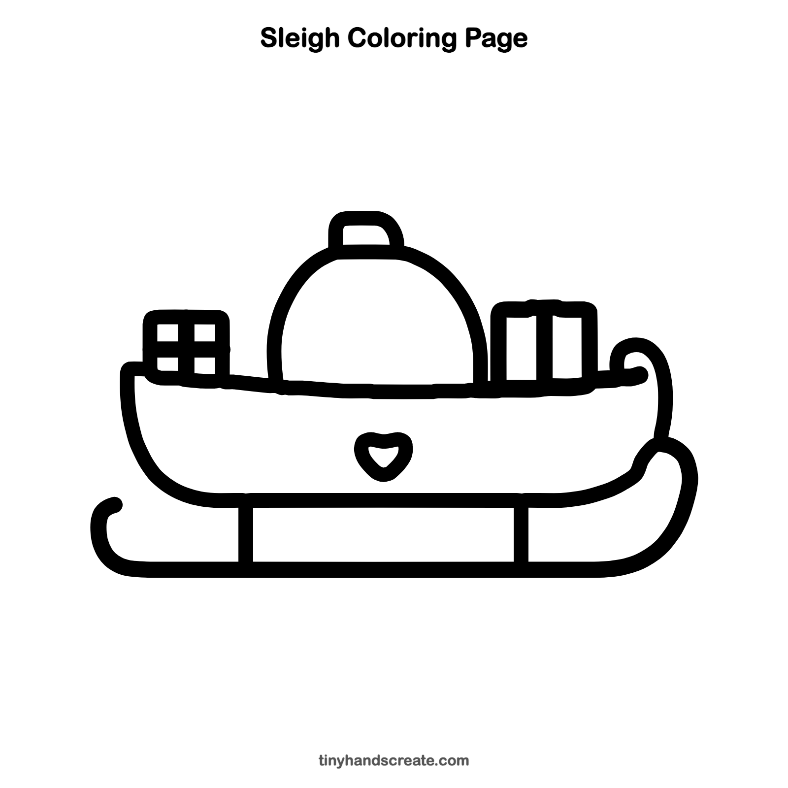 Free printable sleigh coloring page for kids