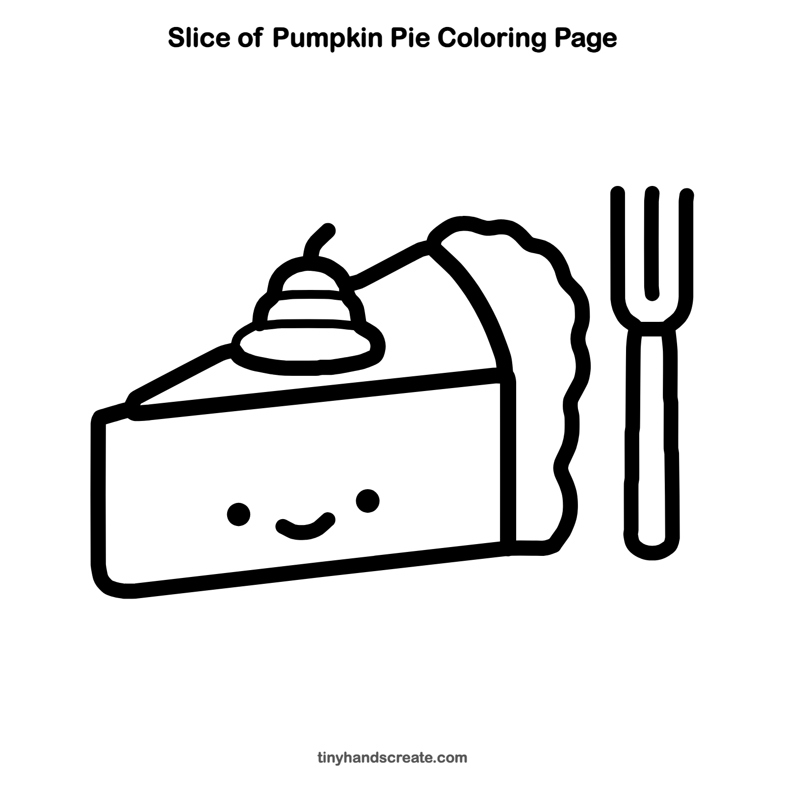 Free printable slice of pumpkin pie coloring page for kids