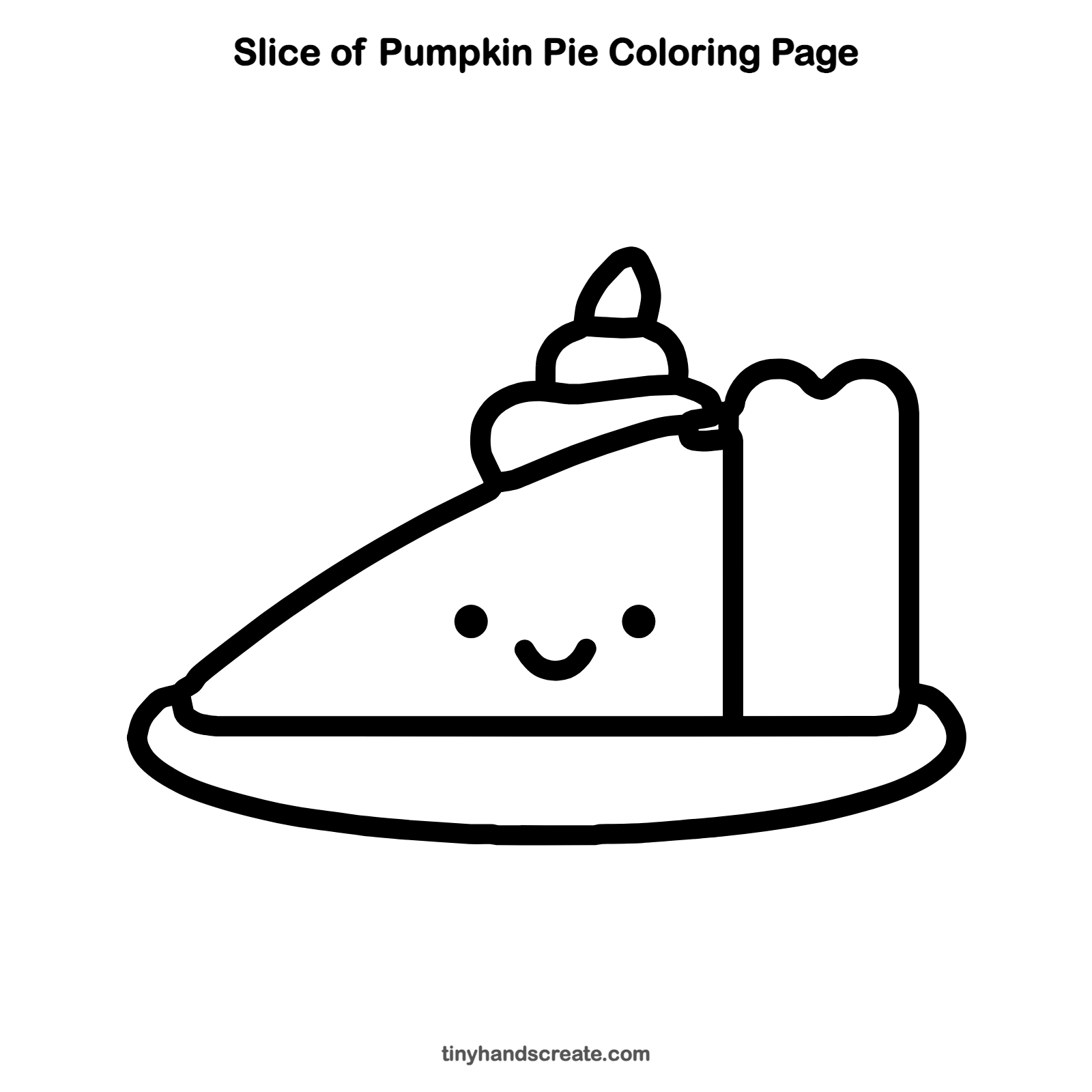 Free printable slice of pumpkin pie coloring page for kids