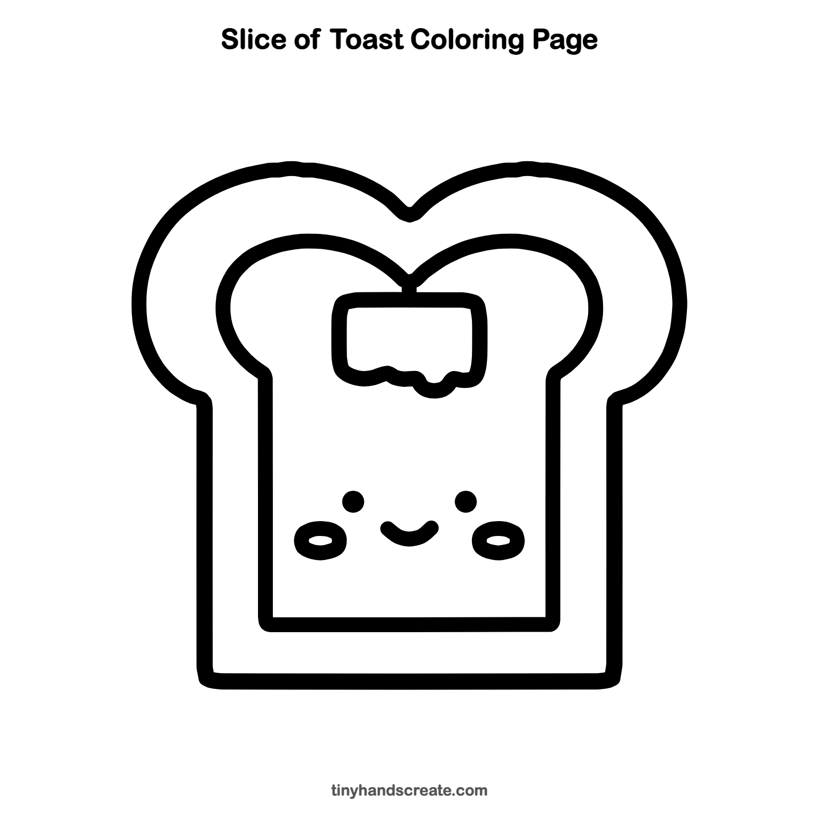 Free printable slice of toast coloring page for kids