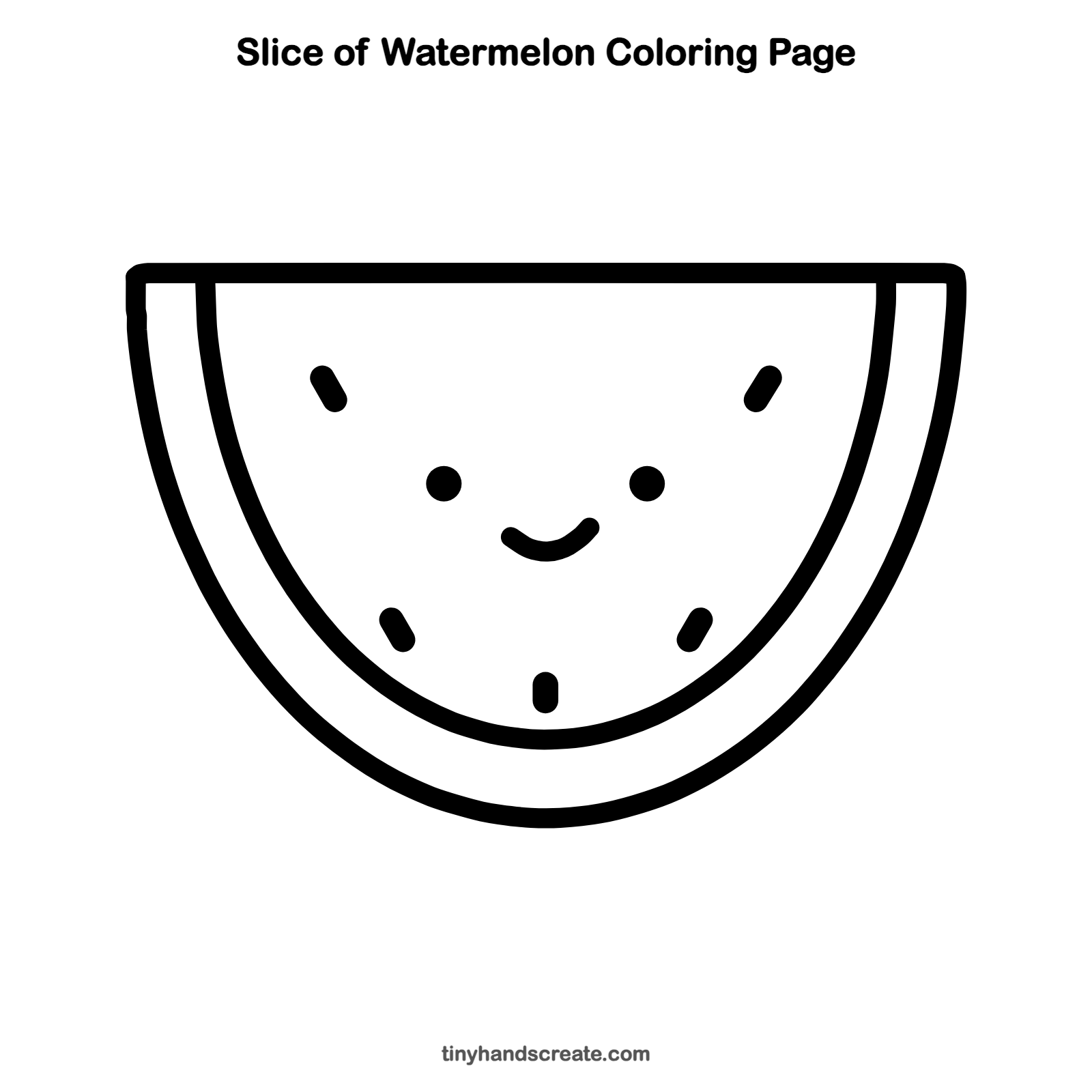 Free printable slice of watermelon coloring page for kids