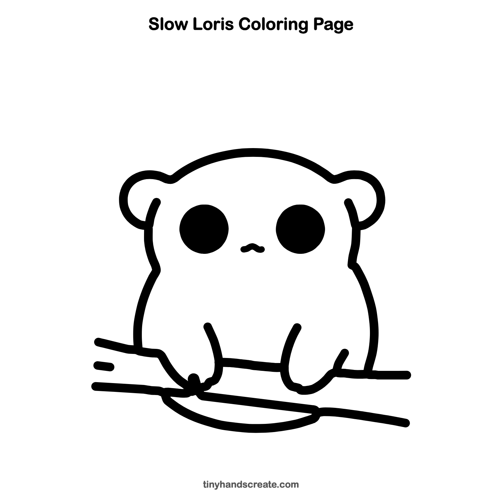 Free printable slow loris coloring page for kids