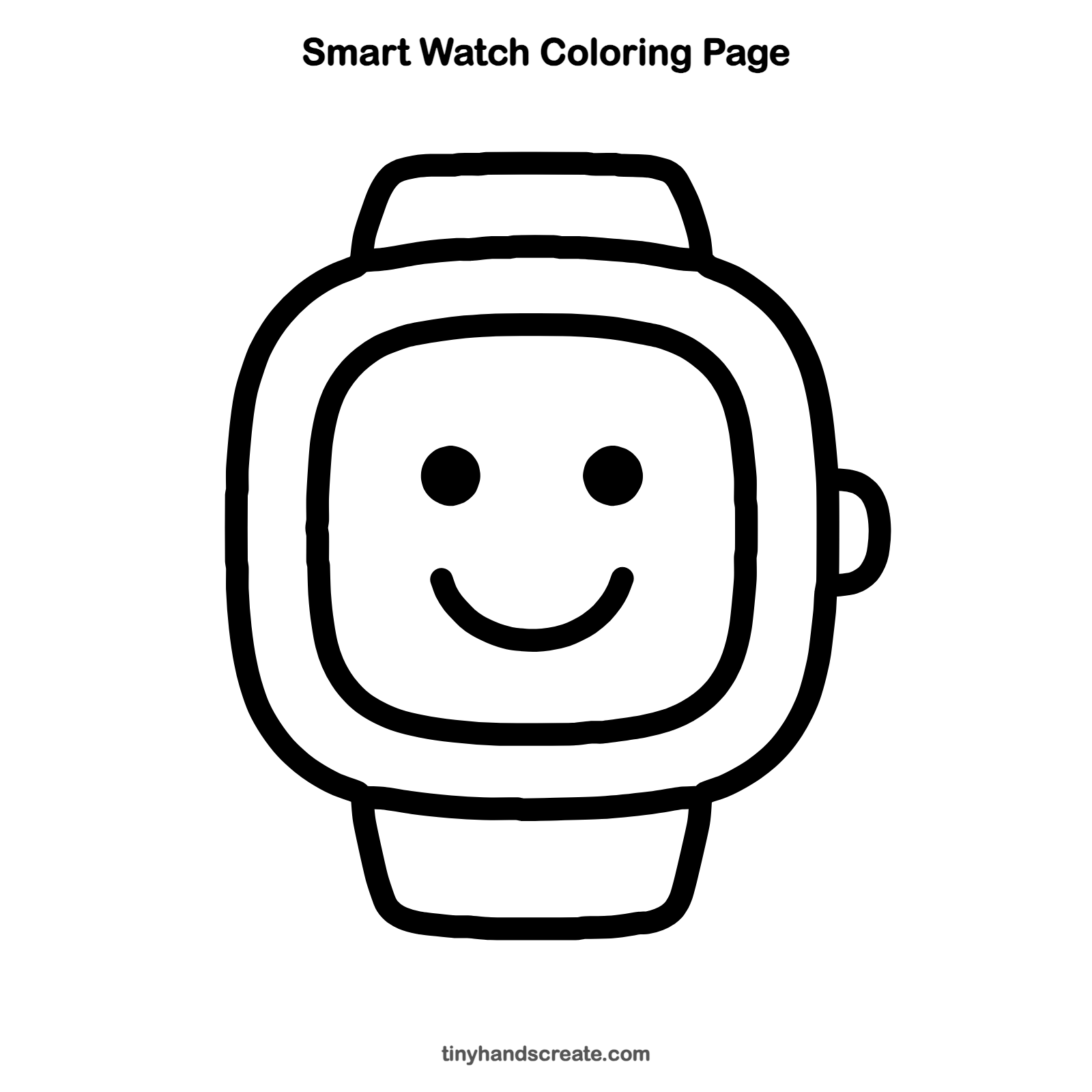 Free printable smart watch coloring page for kids