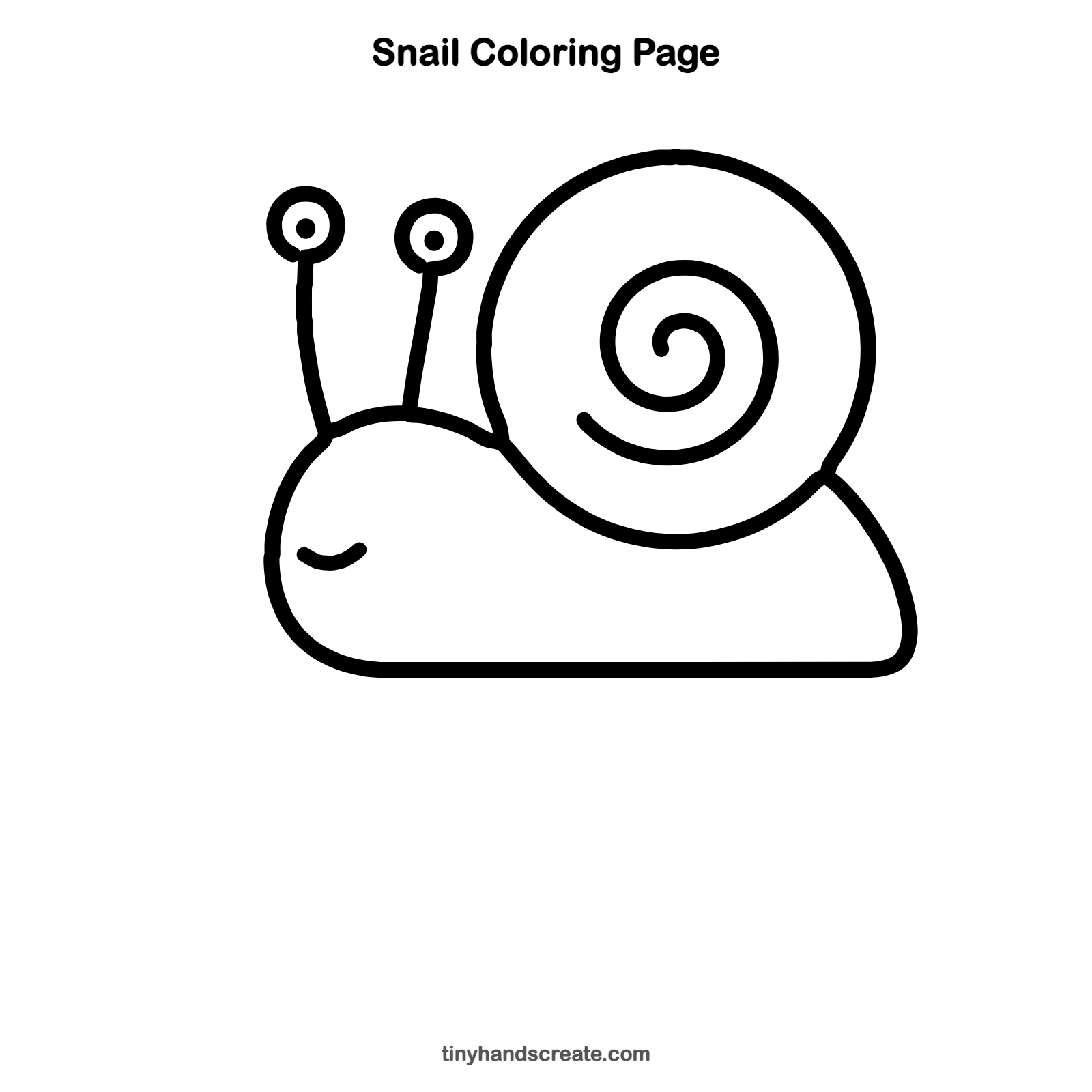 Free printable snail coloring page for kids