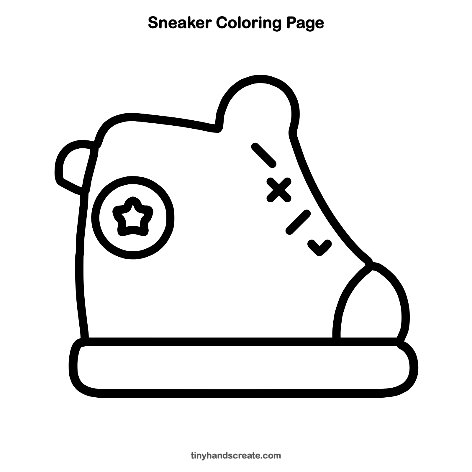Free printable sneaker coloring page for kids