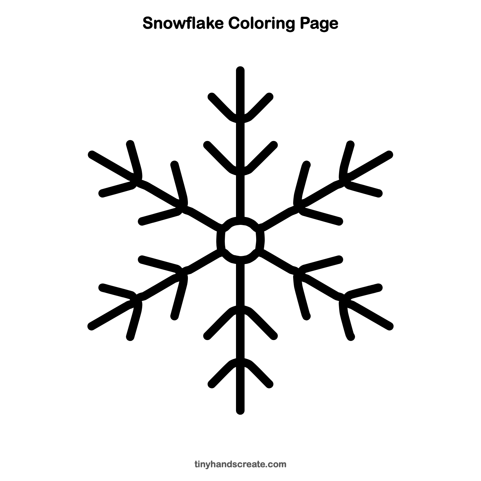 Free printable snowflake coloring page for kids